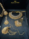 Beautiful Gold Heavily Beaded Bridal Set - Jewelsbyrani