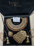 PRE ORDER: 6 Week Making time- Beautiful Deep Red & Gold 22 crt Gold Plated Bridal Jewellery Set