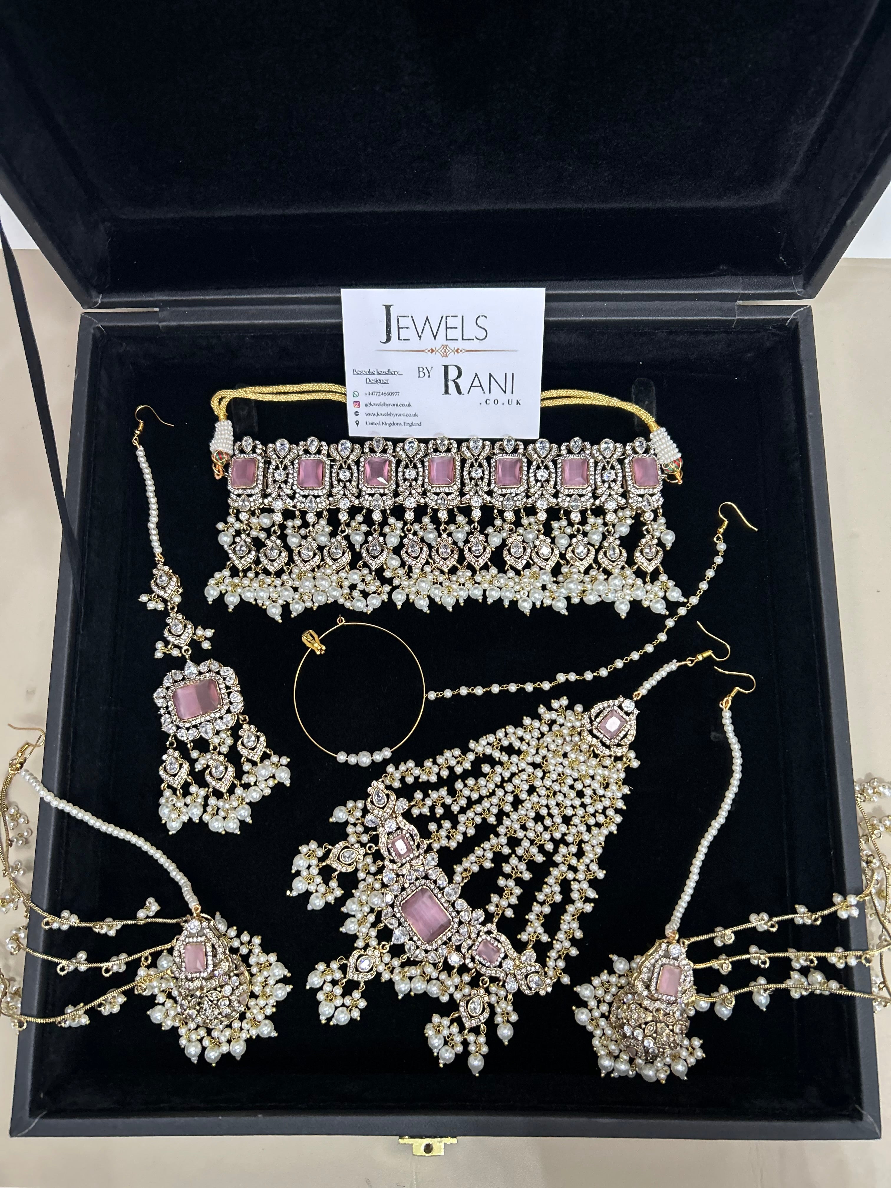 Pre Order - 2026 Collection | Pink and White Choker Set + Saharas