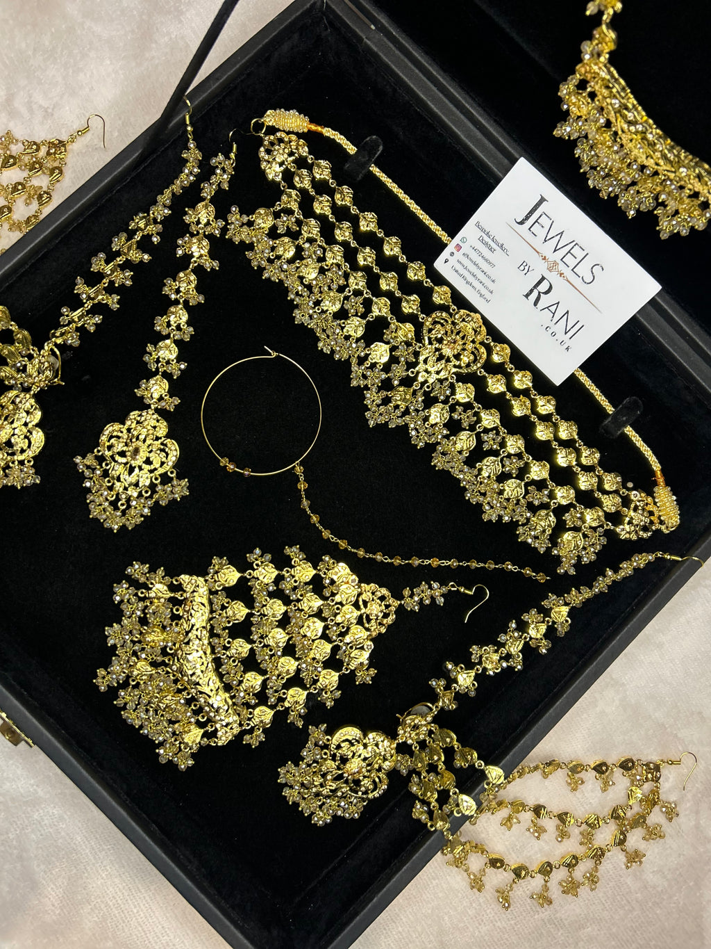 Vintage 22crt Gold Plated Gold Choker Set Mala Style 3859