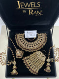 PRE ORDER: 6 Week Making time- Beautiful Maroon & Gold 22 crt Gold Plated Bridal Jewellery Set