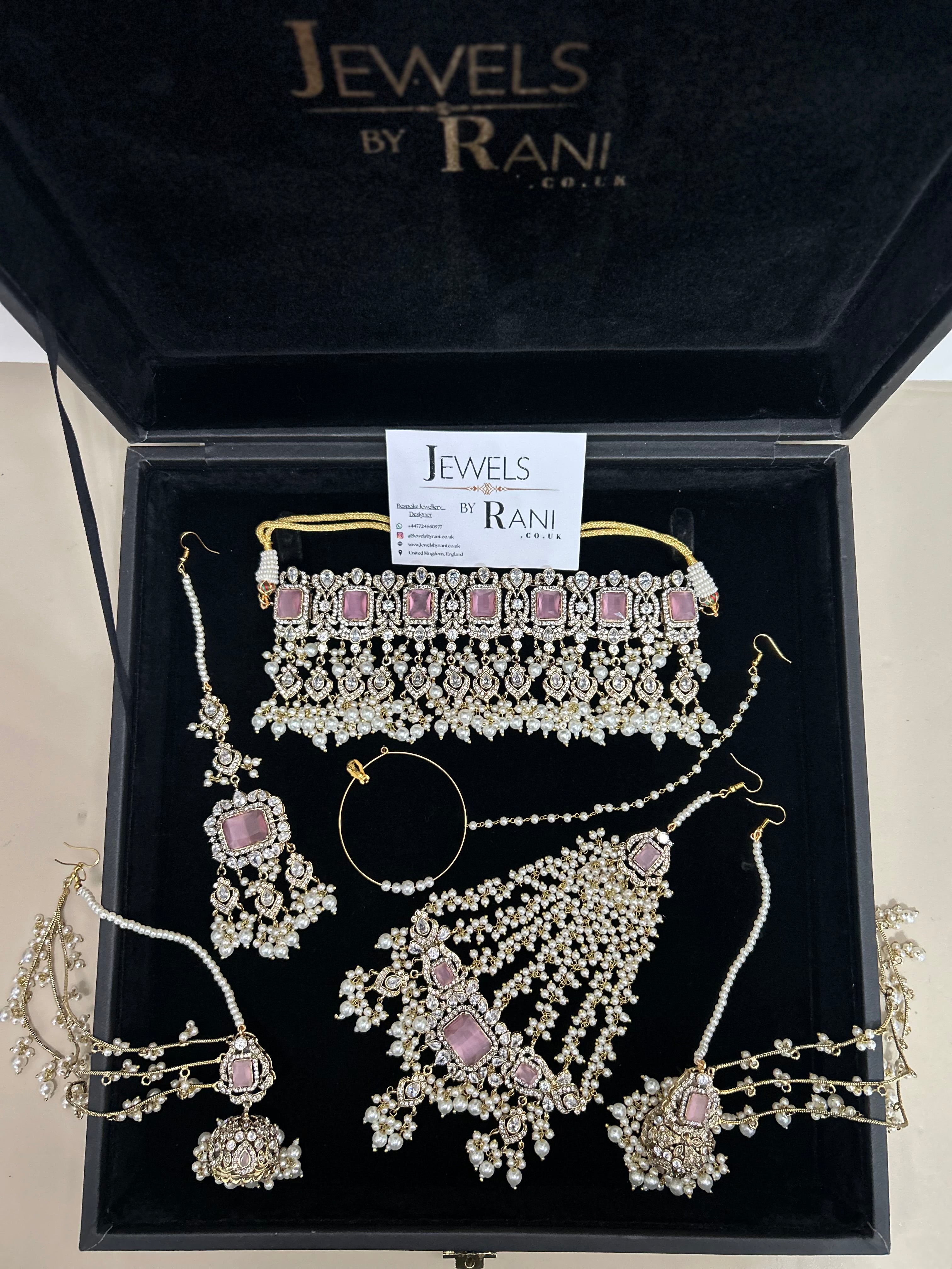 2026 Collection | Pink and White Choker Set + Saharas (Style 759)