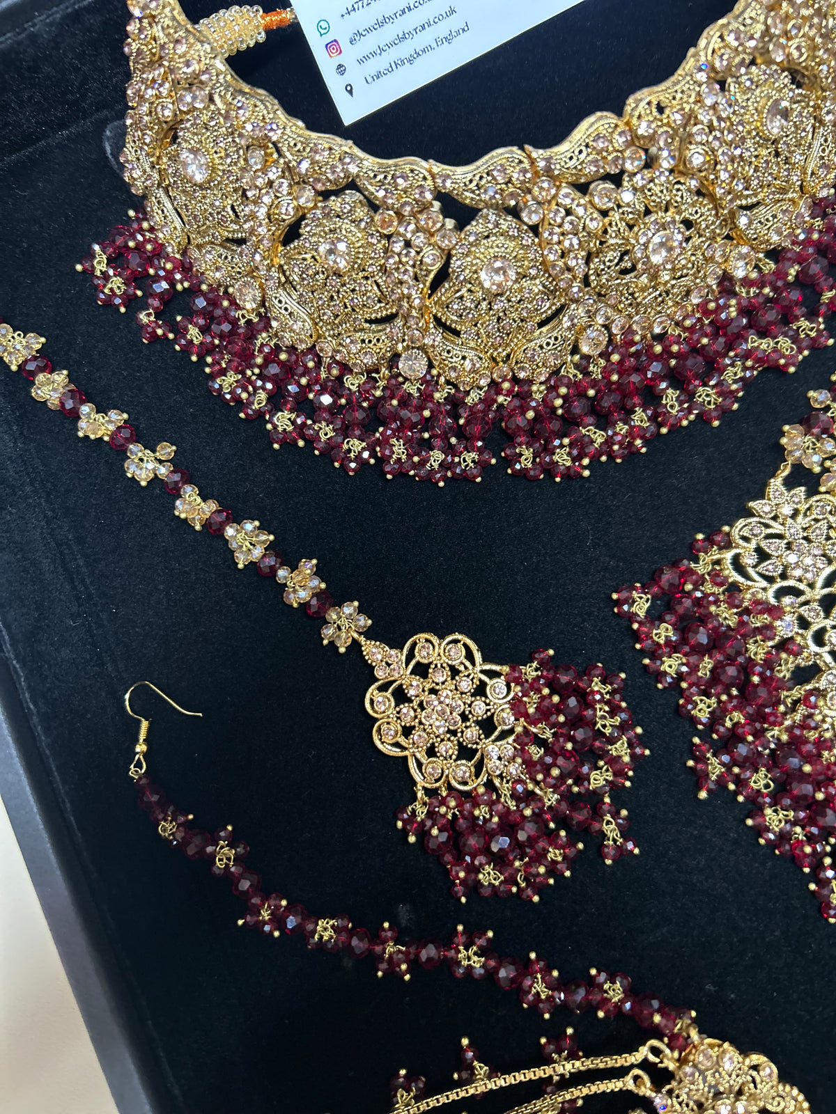 Trending Maroon Full Bridal Jewellery Set/ Style 385