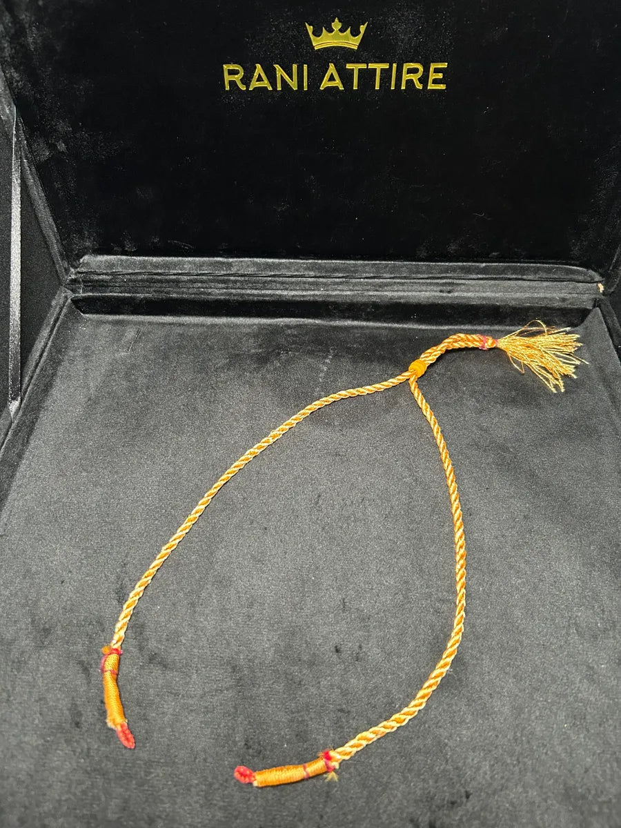 Golden Adjustable Necklace Thread Cord Dori - Jewelsbyrani