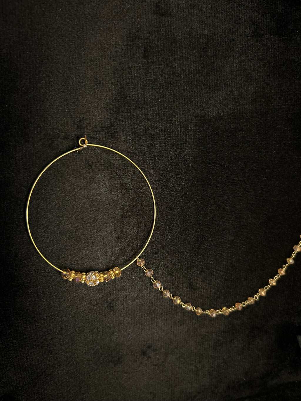 Detailed Gold Bridal Nose Ring Nathli Nose Hoop | Design 13