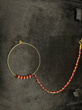 Deep Red and Gold Bridal Nose Ring Nathli Nose Hoop | Design 17