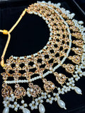 Large white and Gold Necklace Only - Jewelsbyrani