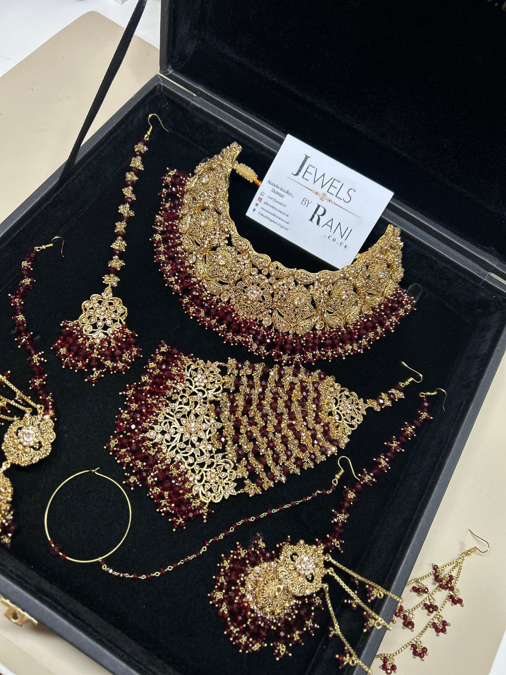 Trending Maroon Full Bridal Jewellery Set/ Style 385