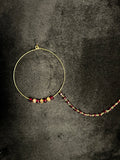 Maroon and Gold Bridal Nose Ring Nathli Nose Hoop | Design 9