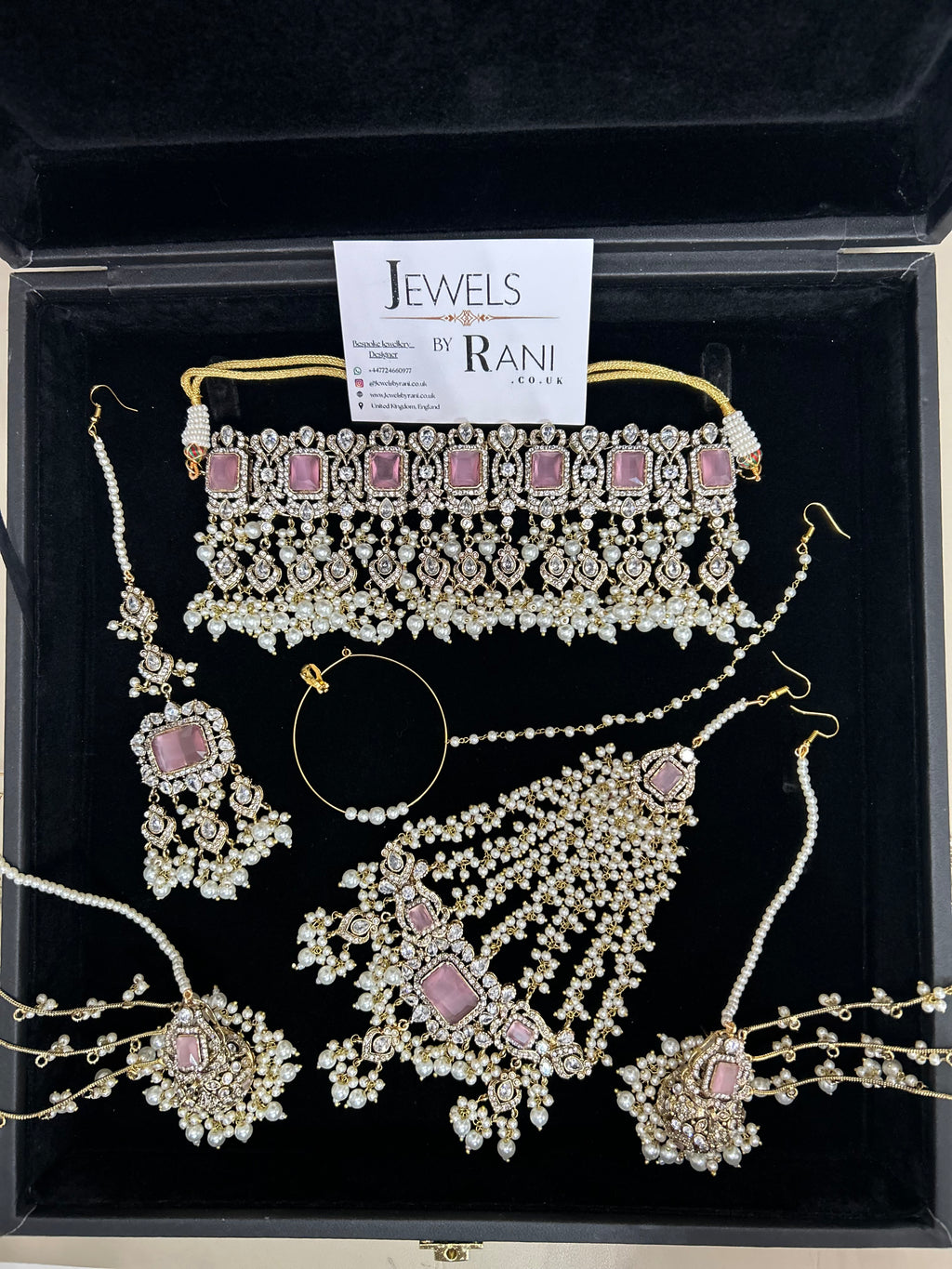 2026 Collection | Pink and White Choker Set + Saharas (Style 759)
