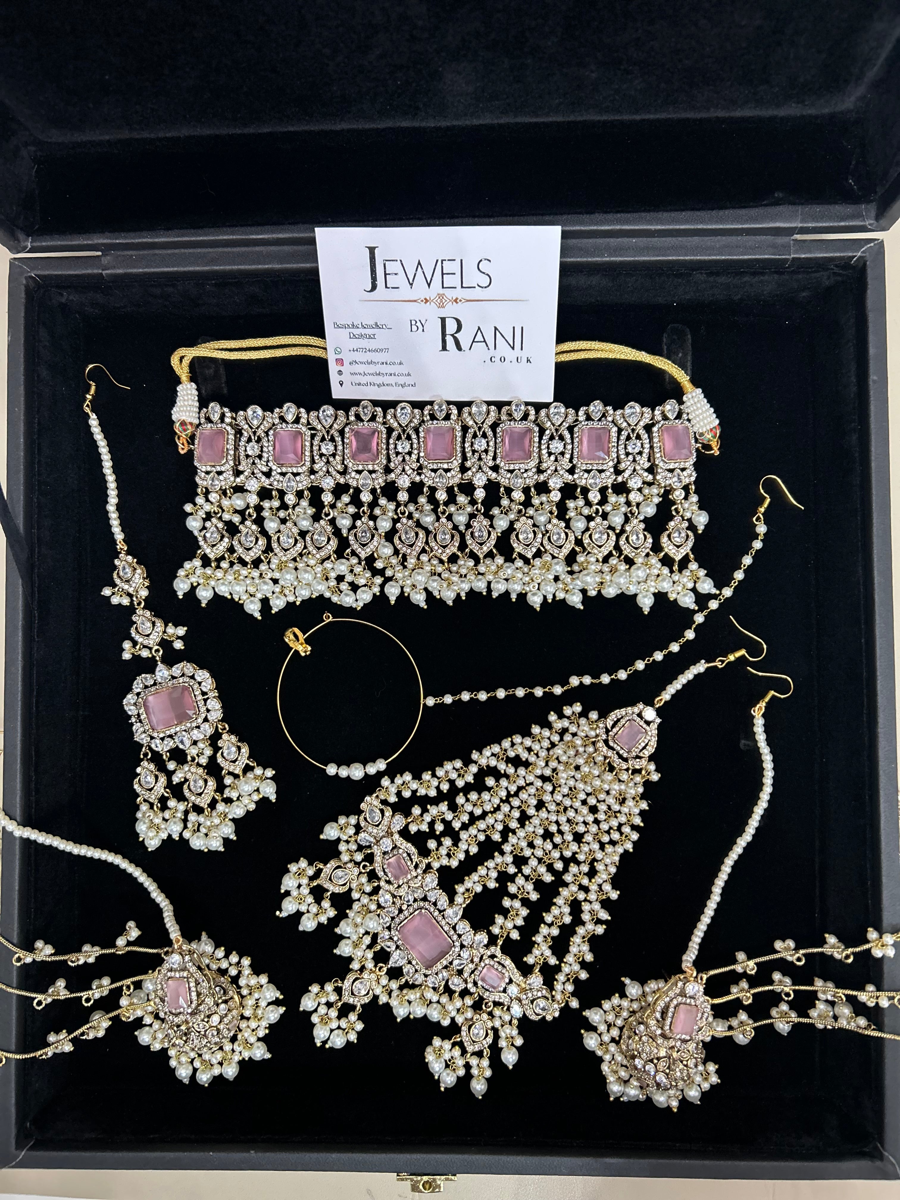 2026 Collection | Pink and White Choker Set + Saharas (Style 759)