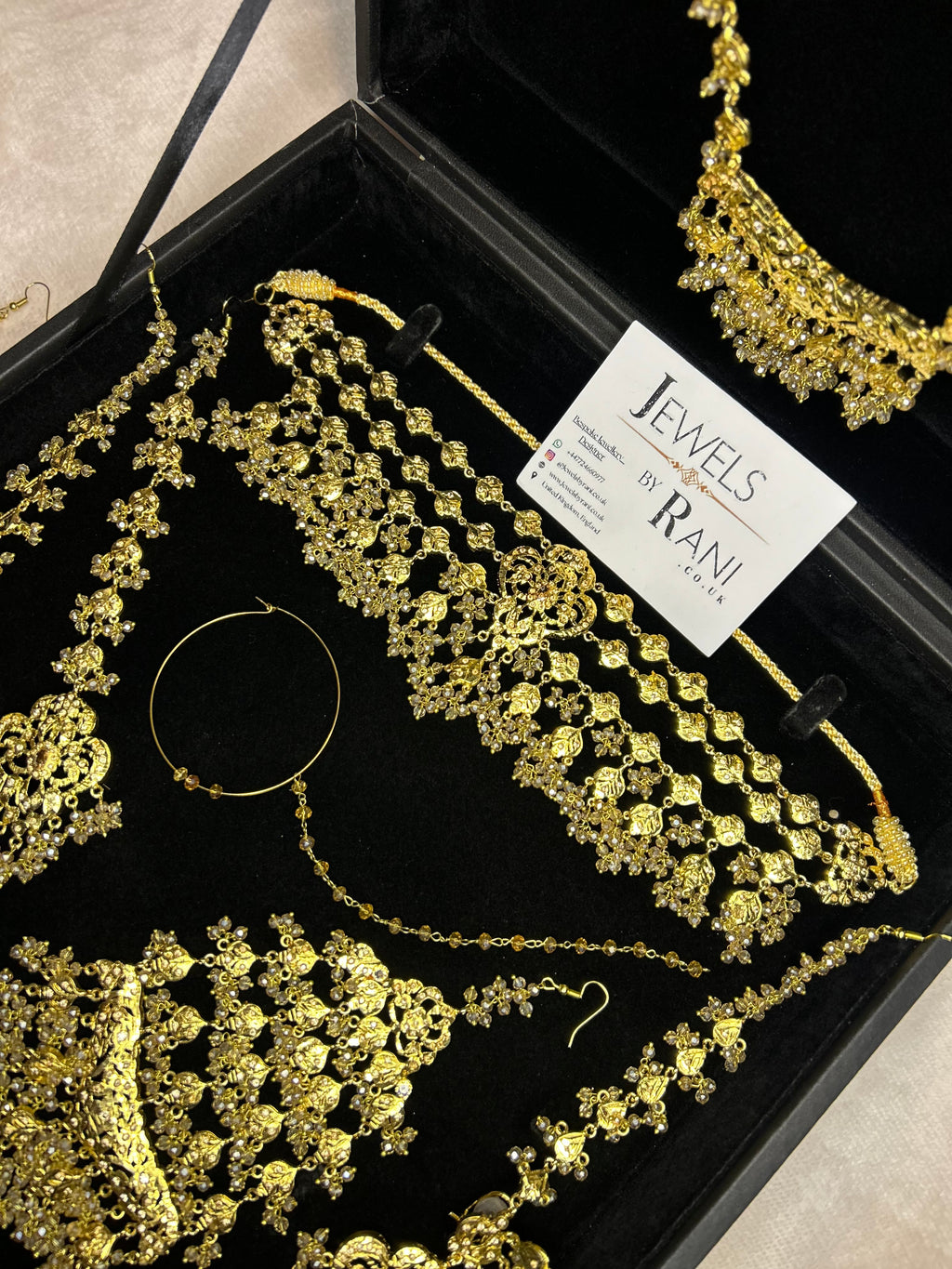 Vintage 22crt Gold Plated Gold Choker Set Mala Style 3859