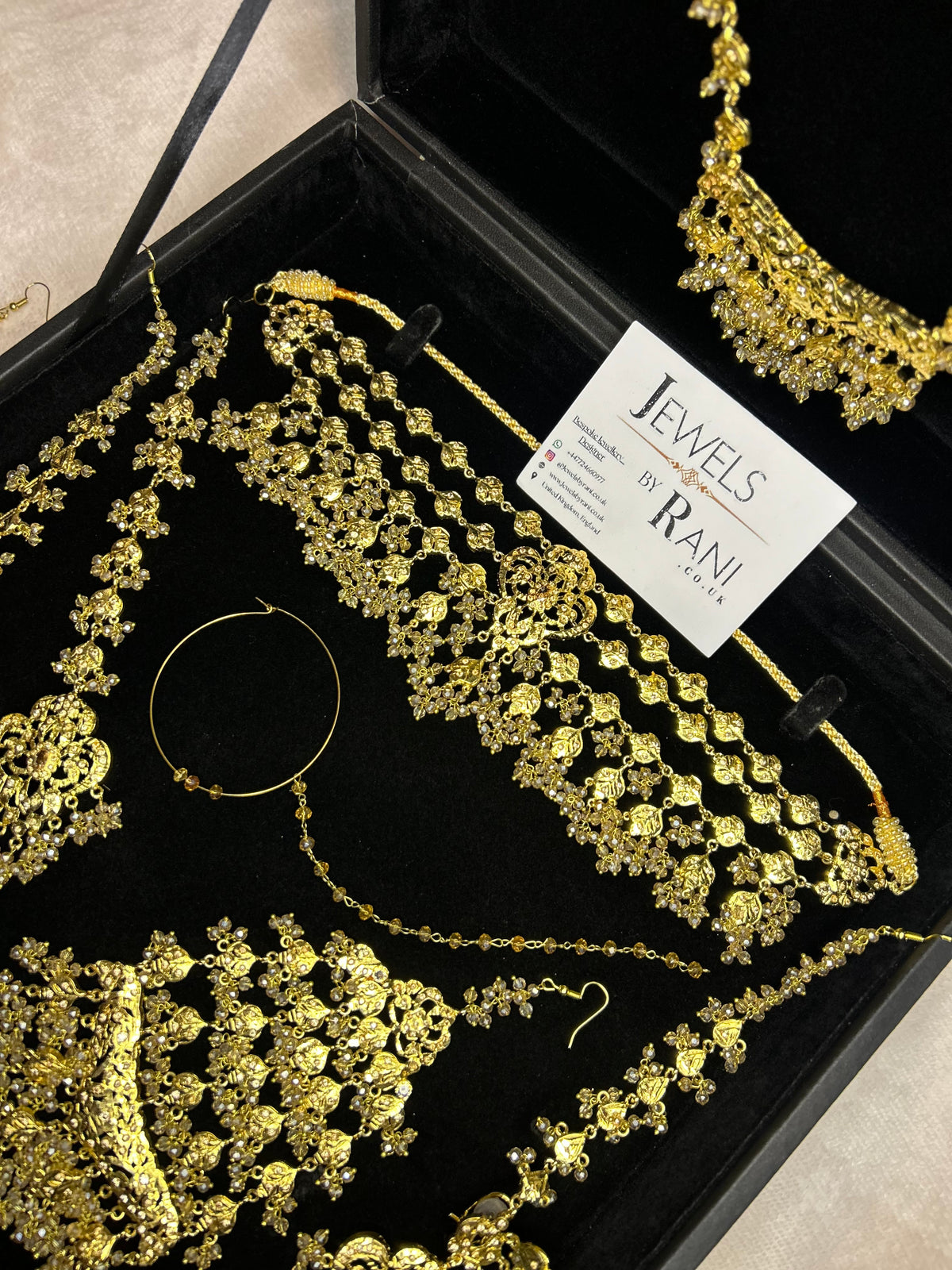 Vintage 22crt Gold Plated Gold Choker Set Mala Style 3859