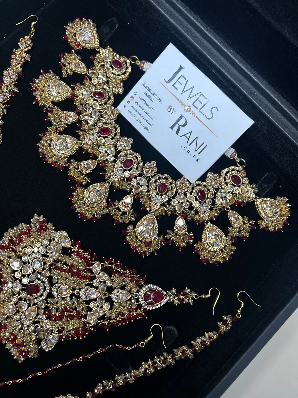 Style 4 - New Deep Red and Gold Bridal Jewellery Set