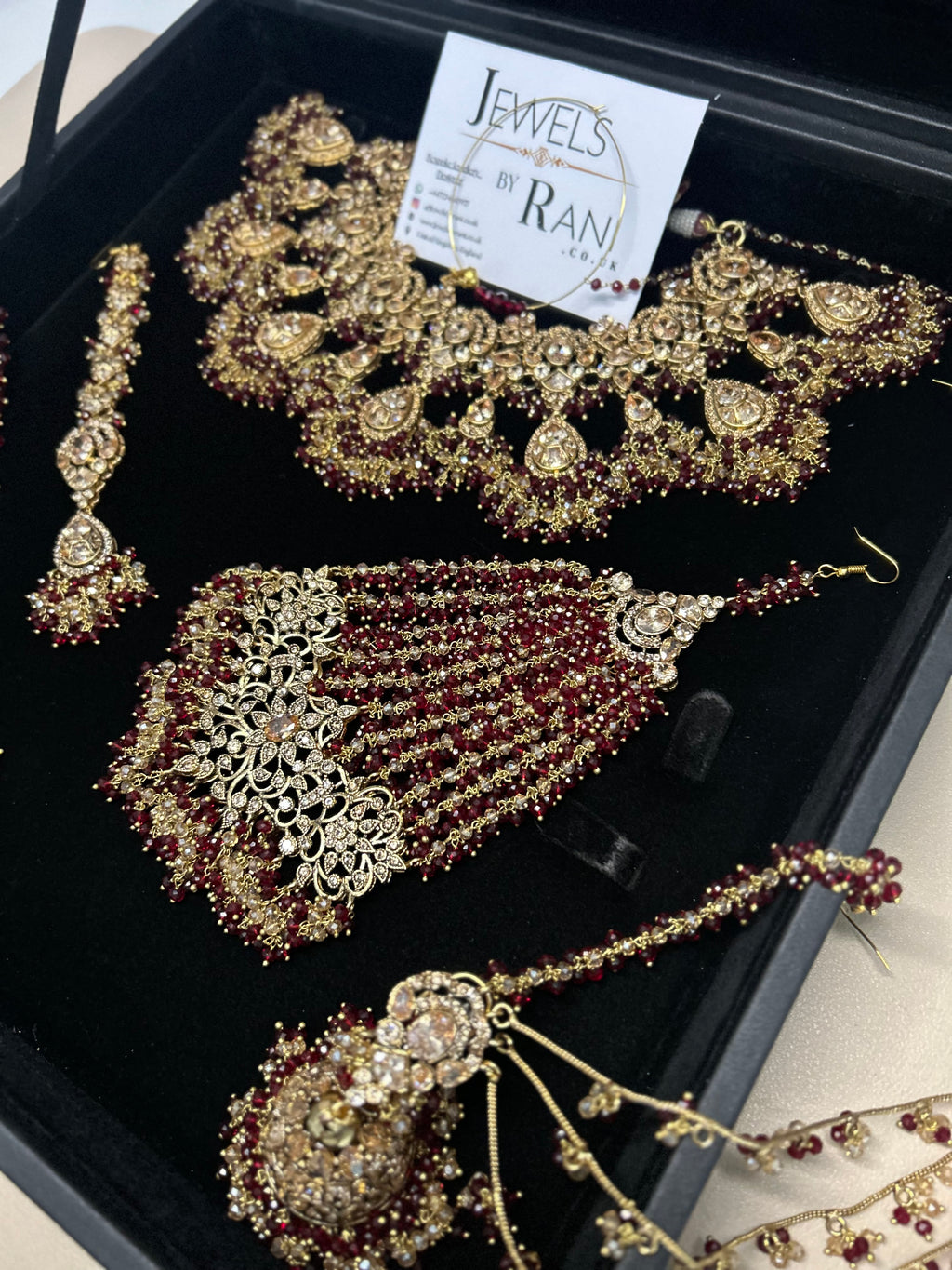 Style 3 - New Maroon and Gold Bridal Jewellery Set