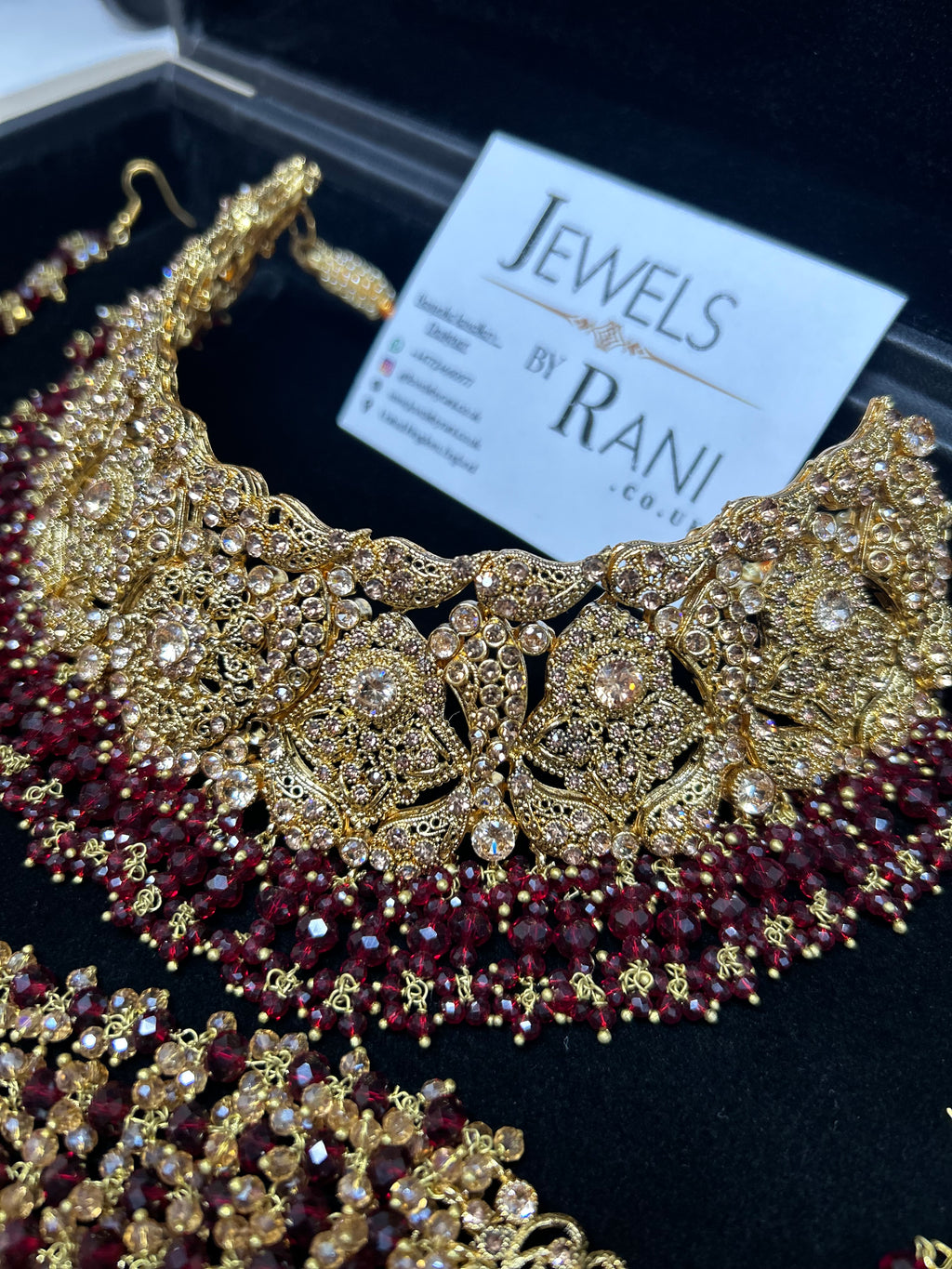 Trending Maroon Full Bridal Jewellery Set/ Style 385