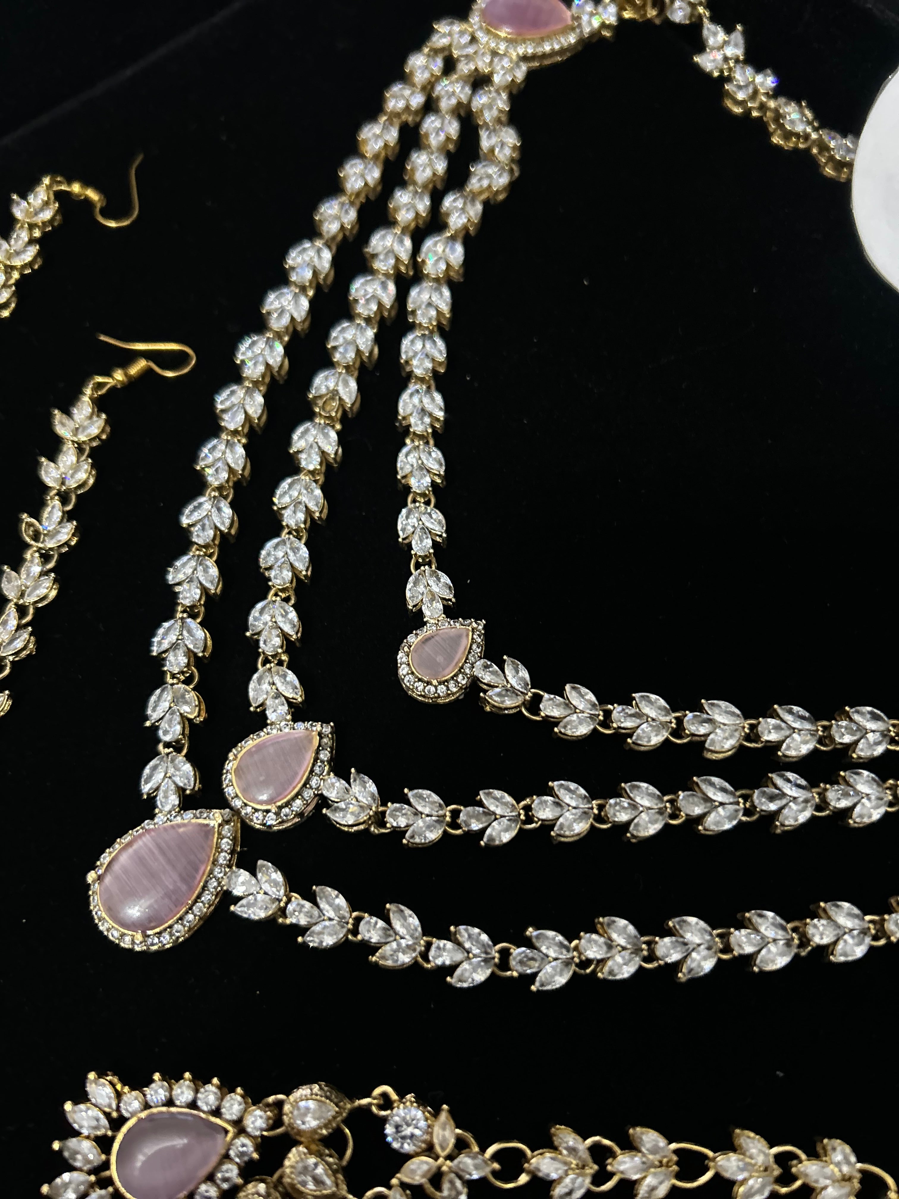24crt Gold Plated - Beautiful Pink Statement Set