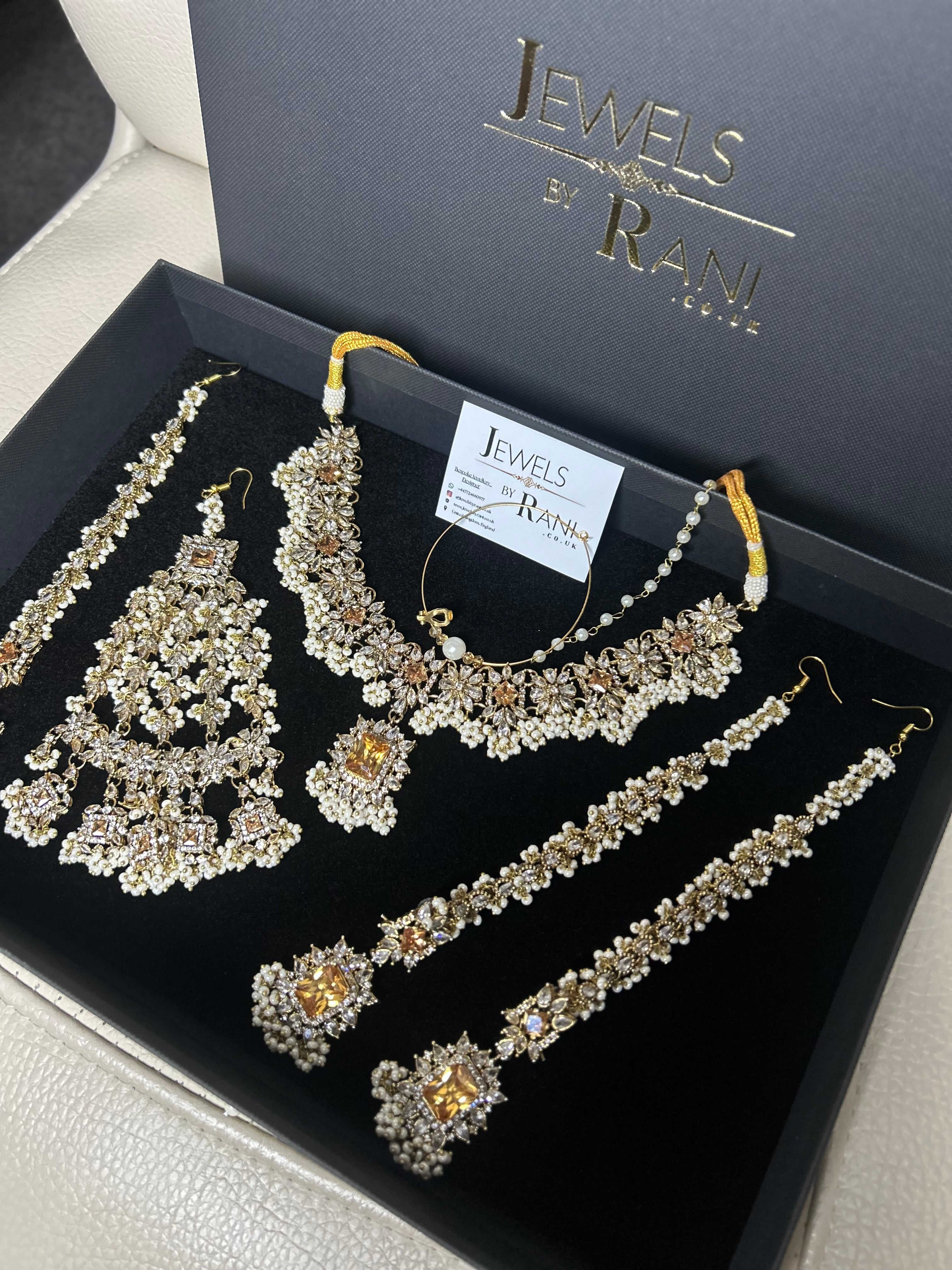 Stunning White and Gold Statement Set | Walima Set