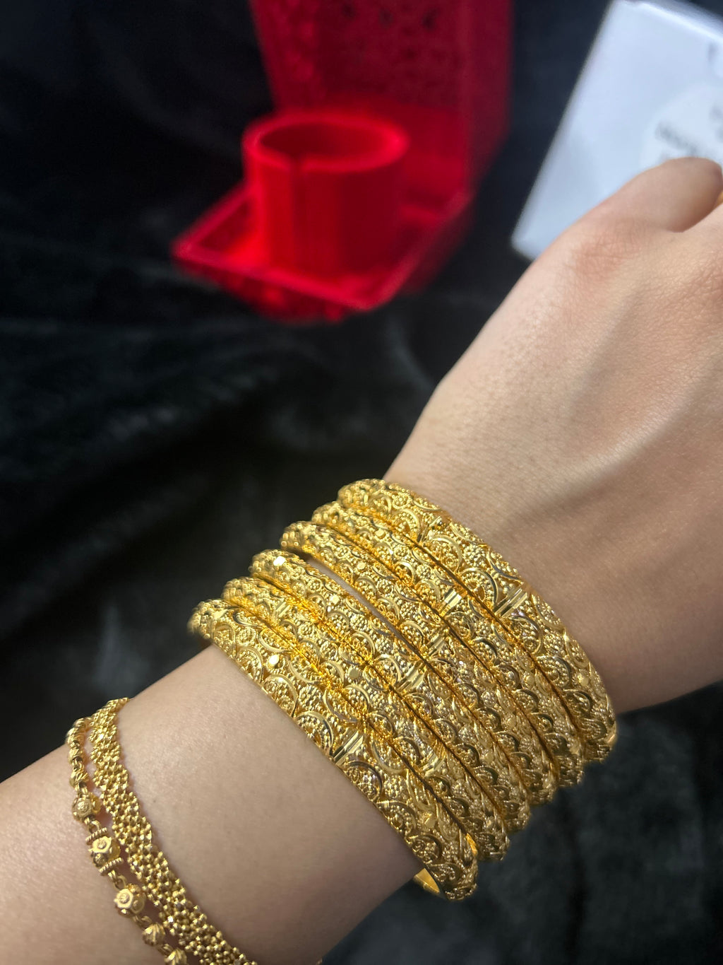 Gold Finish -Noor E Sona - Gold Plated - 6 Bangles