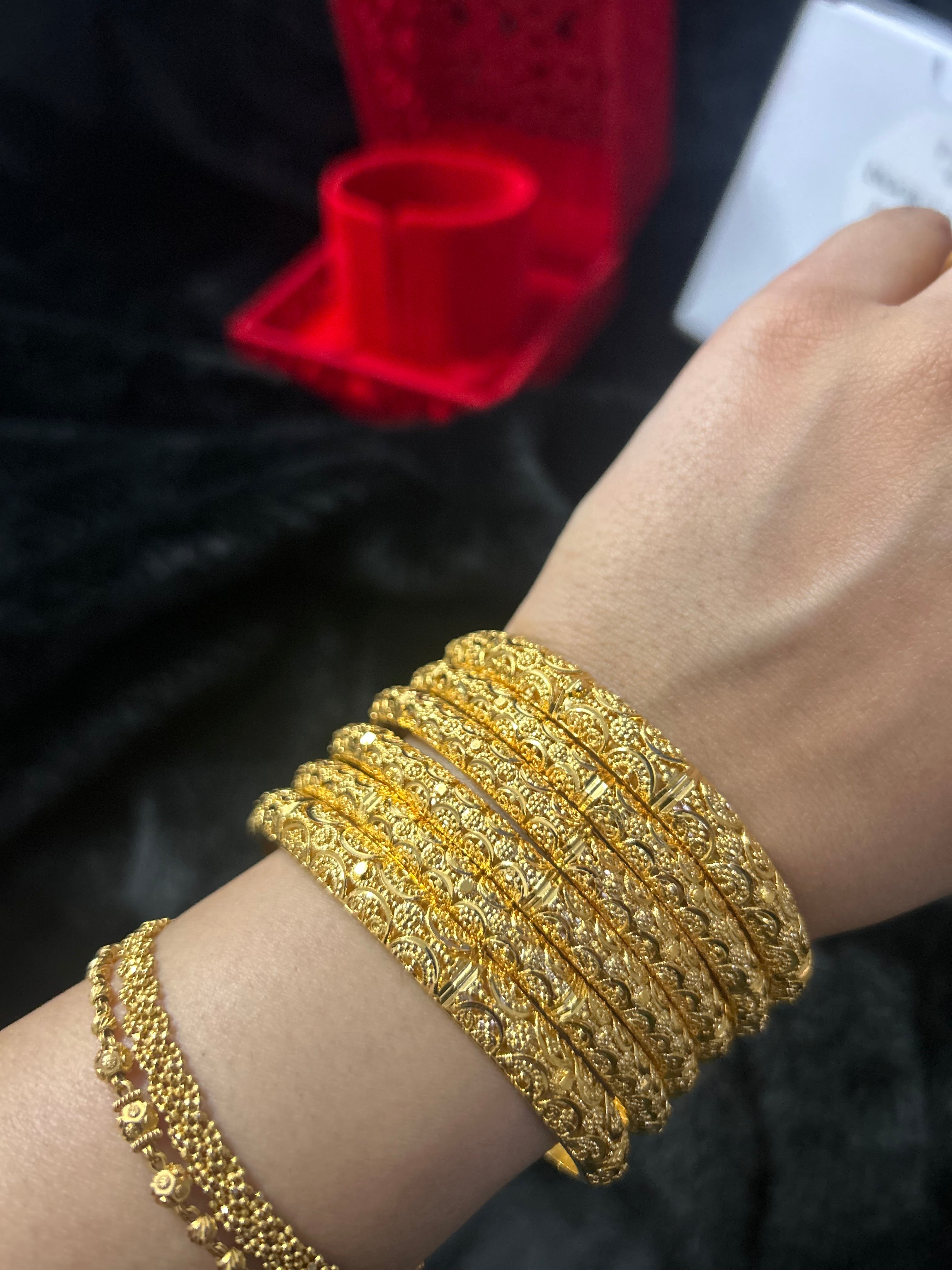 Gold Finish -Noor E Sona - Gold Plated - 6 Bangles