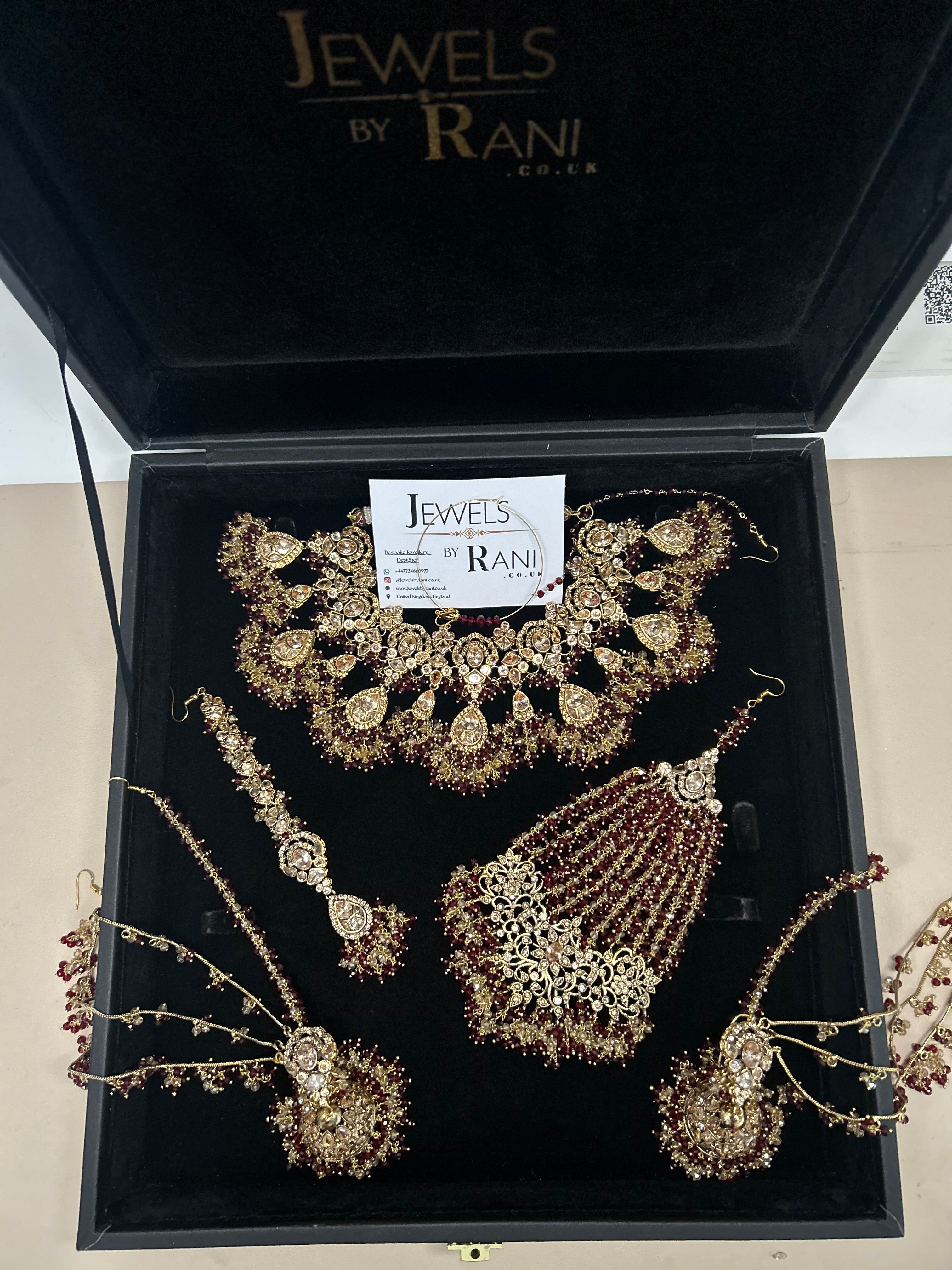 Style 3 - New Maroon and Gold Bridal Jewellery Set