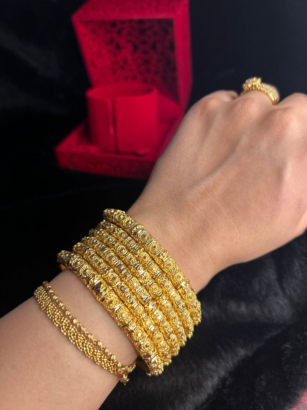 Gold Finish - Heer Bangles - Gold Plated - 6 Bangles