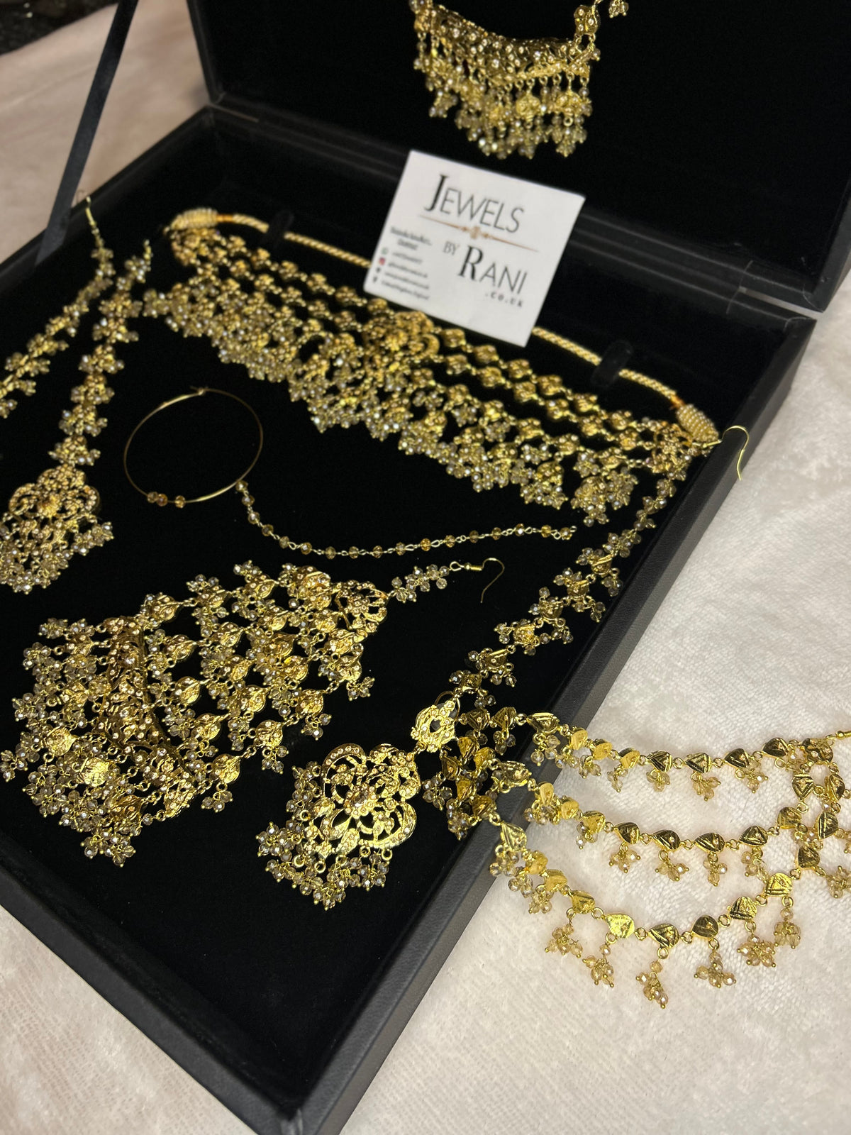 Vintage 22crt Gold Plated Gold Choker Set Mala Style 3859