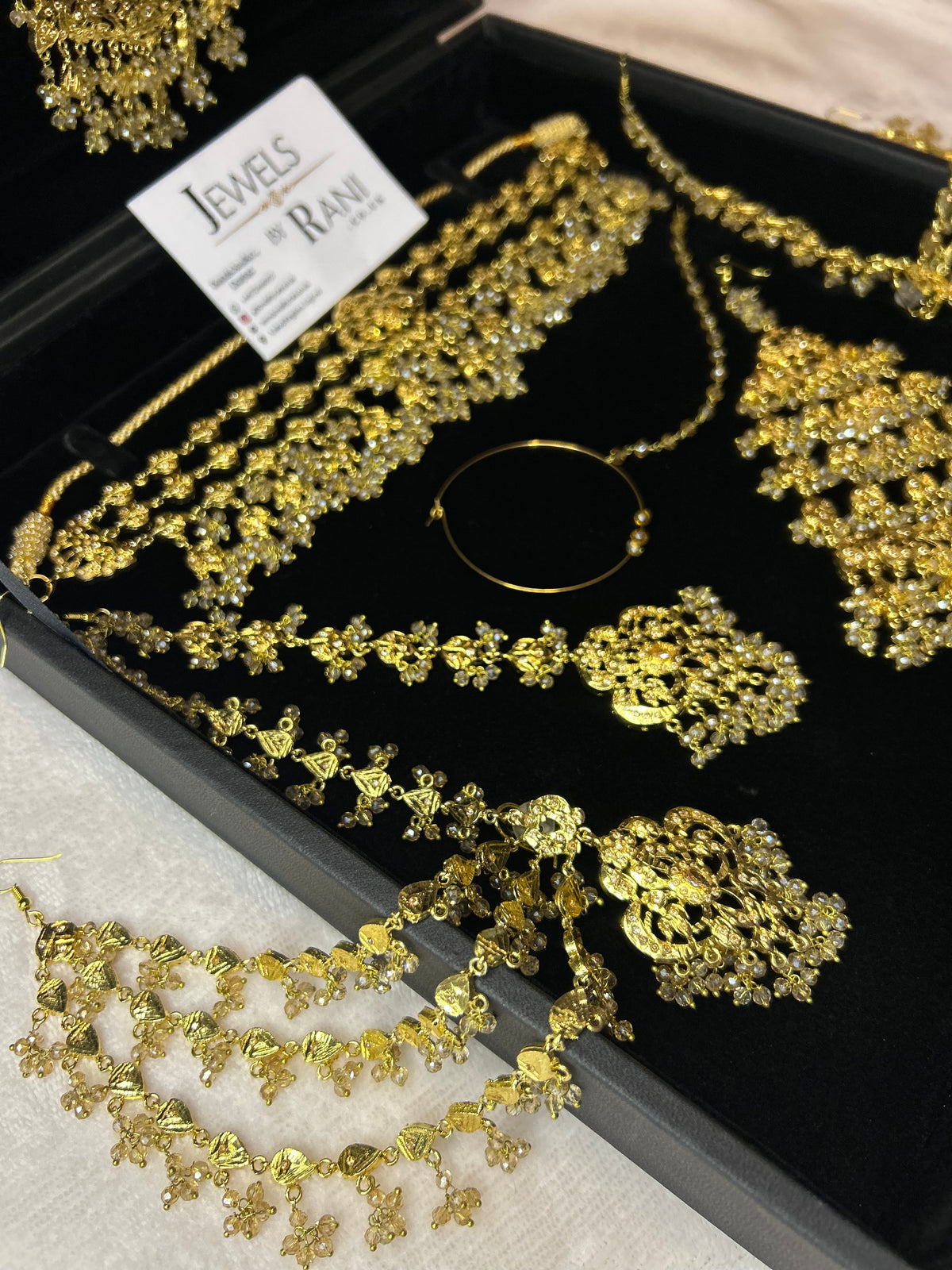Vintage 22crt Gold Plated Gold Choker Set Mala Style 3859