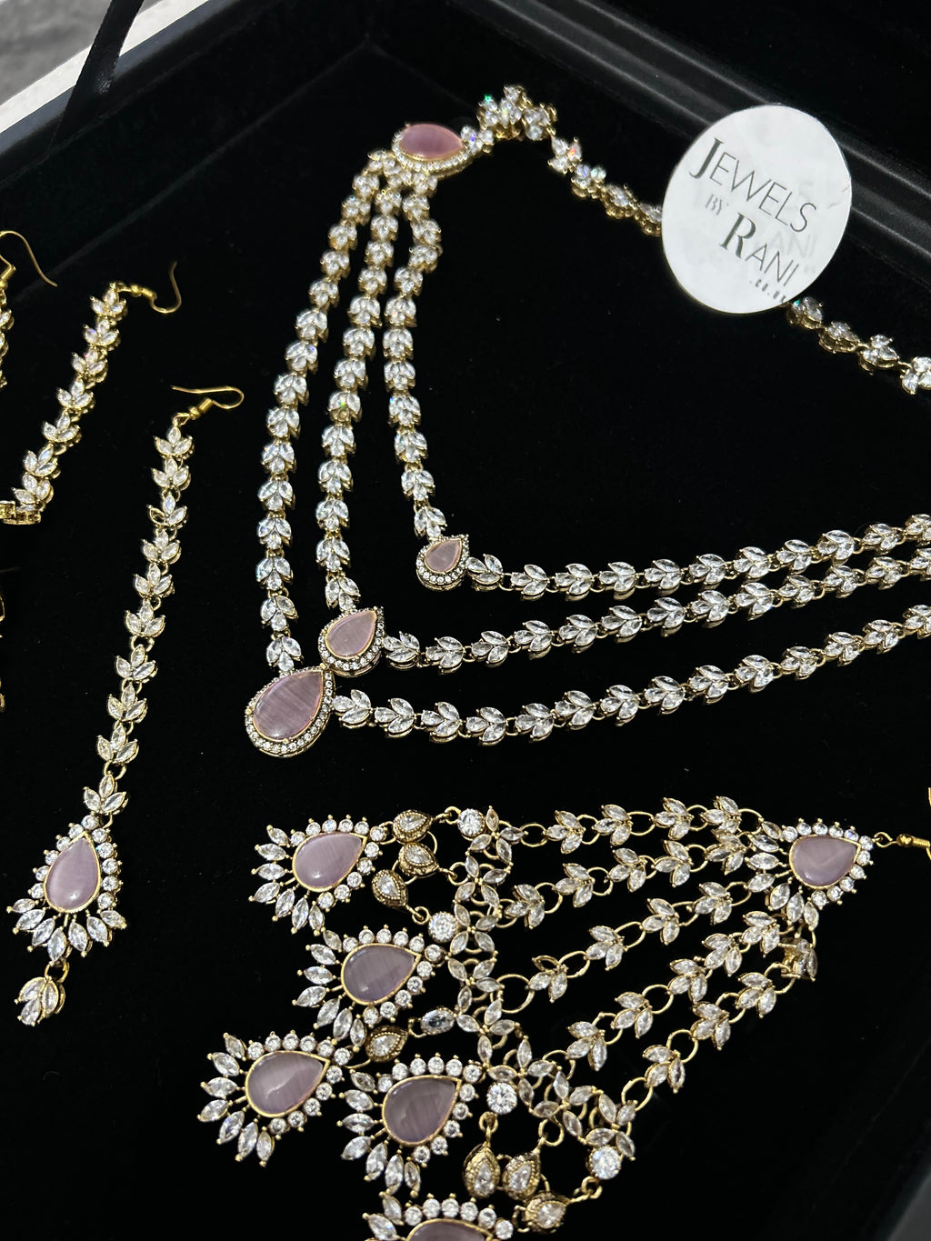 24crt Gold Plated - Beautiful Pink Statement Set
