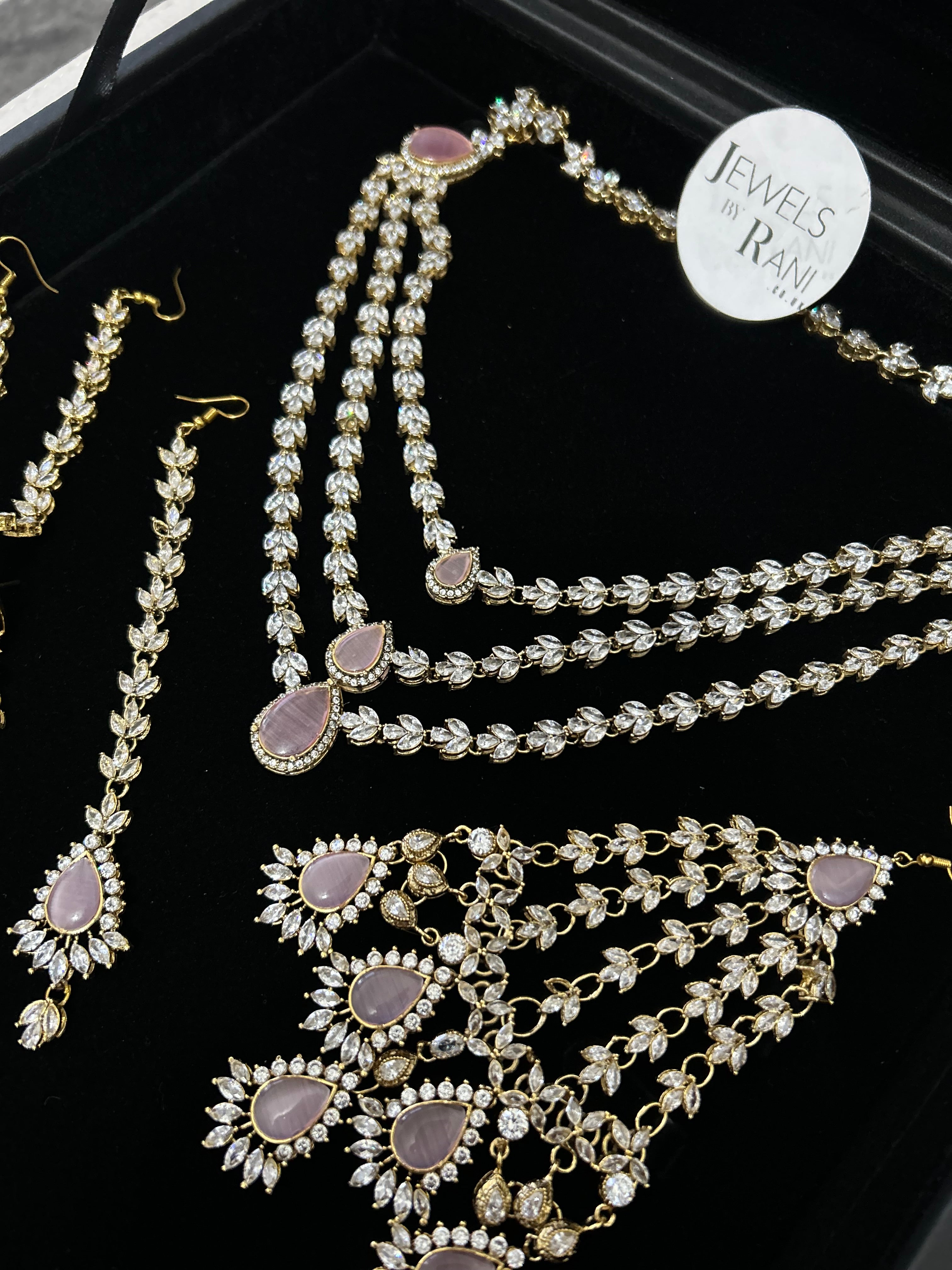 24crt Gold Plated - Beautiful Pink Statement Set