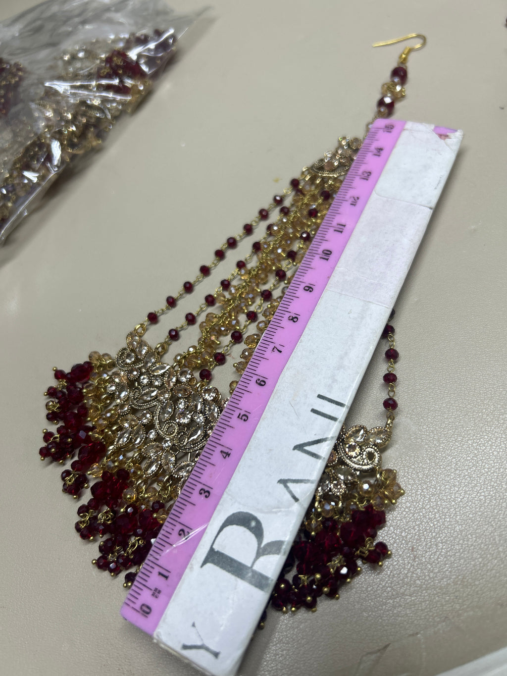 BeautifulMaroon and Gold  Full Bridal Jewellery Set/ Style 18
