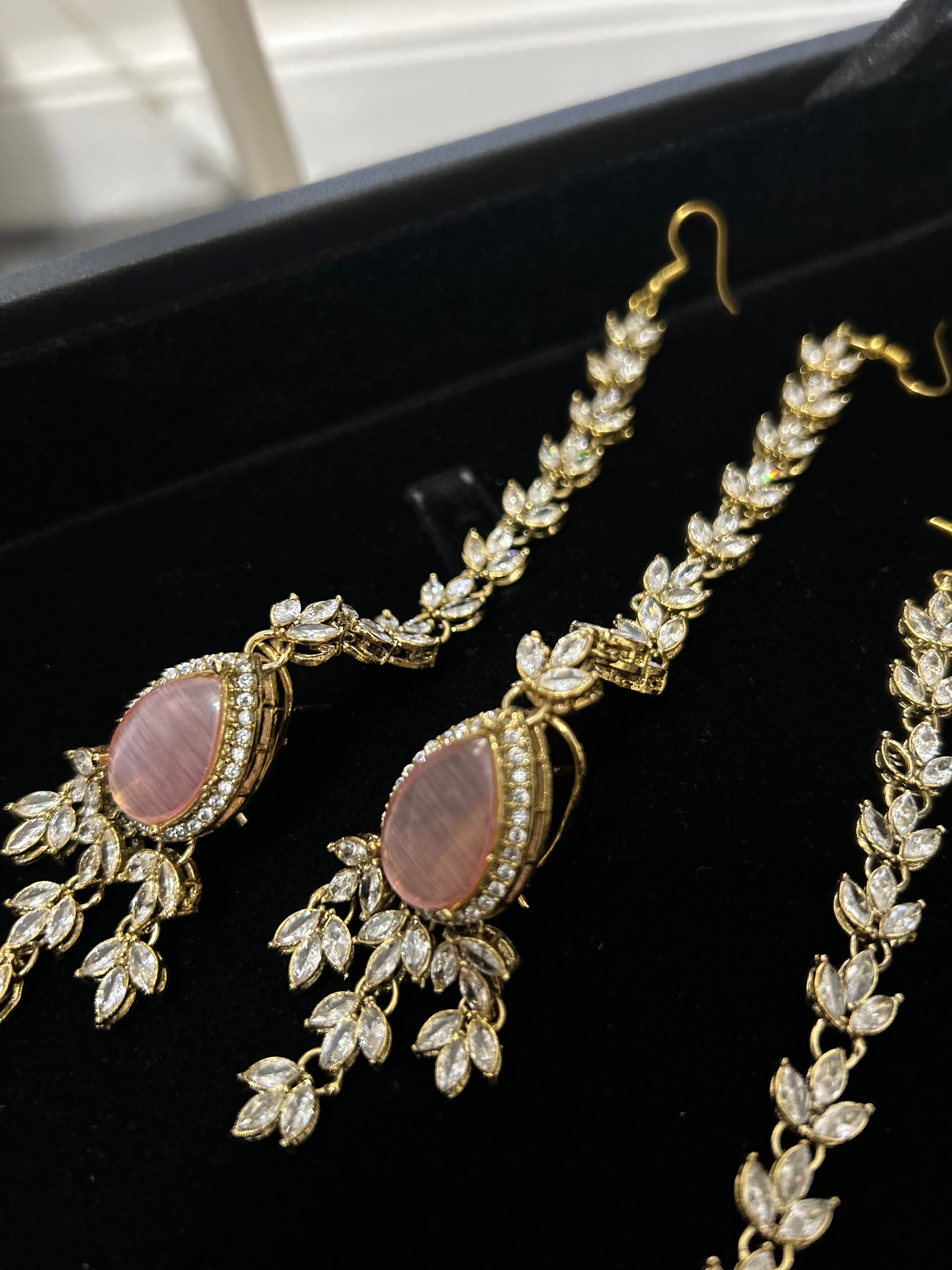 24crt Gold Plated - Beautiful Pink Statement Set