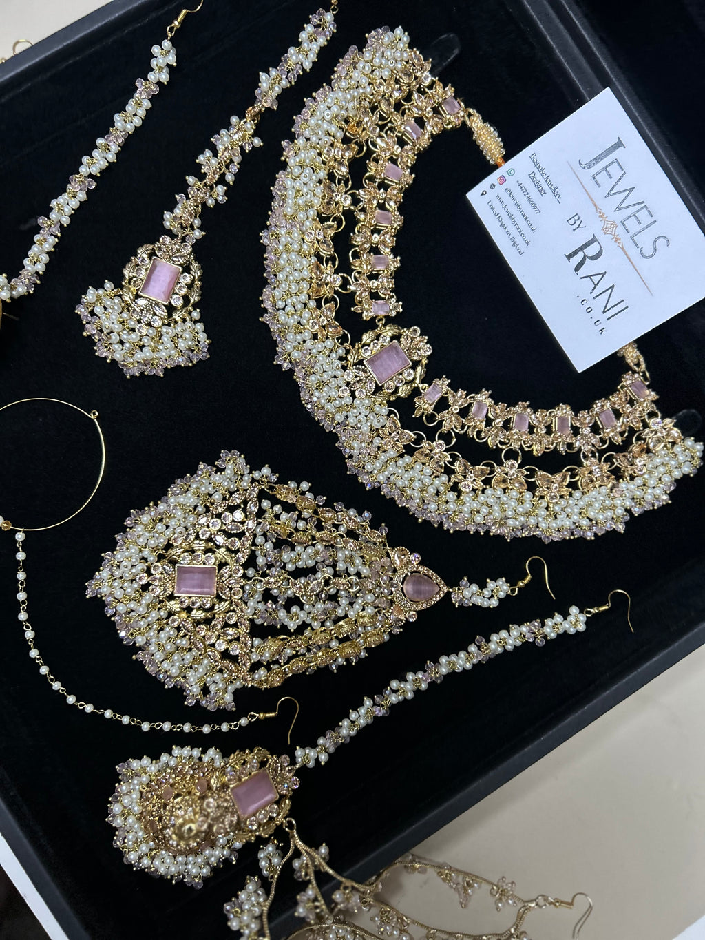 New Pink and White Choker or Necklace Set - Style 994