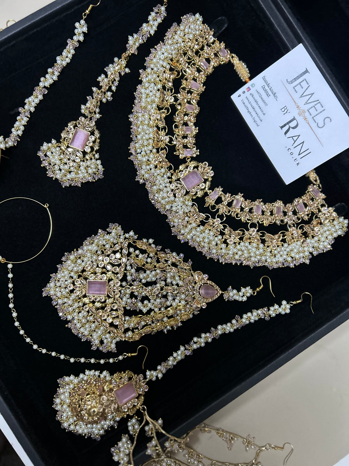 New Pink and White Choker or Necklace Set - Style 994