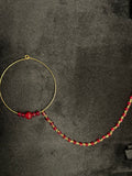 Deep Red Bridal Nose Ring Nathli Nose Hoop | Design 18