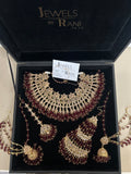 Stunning, Pakistani Trending Maroon Full Bridal Jewellery Set/ Style 87 Large Necklace