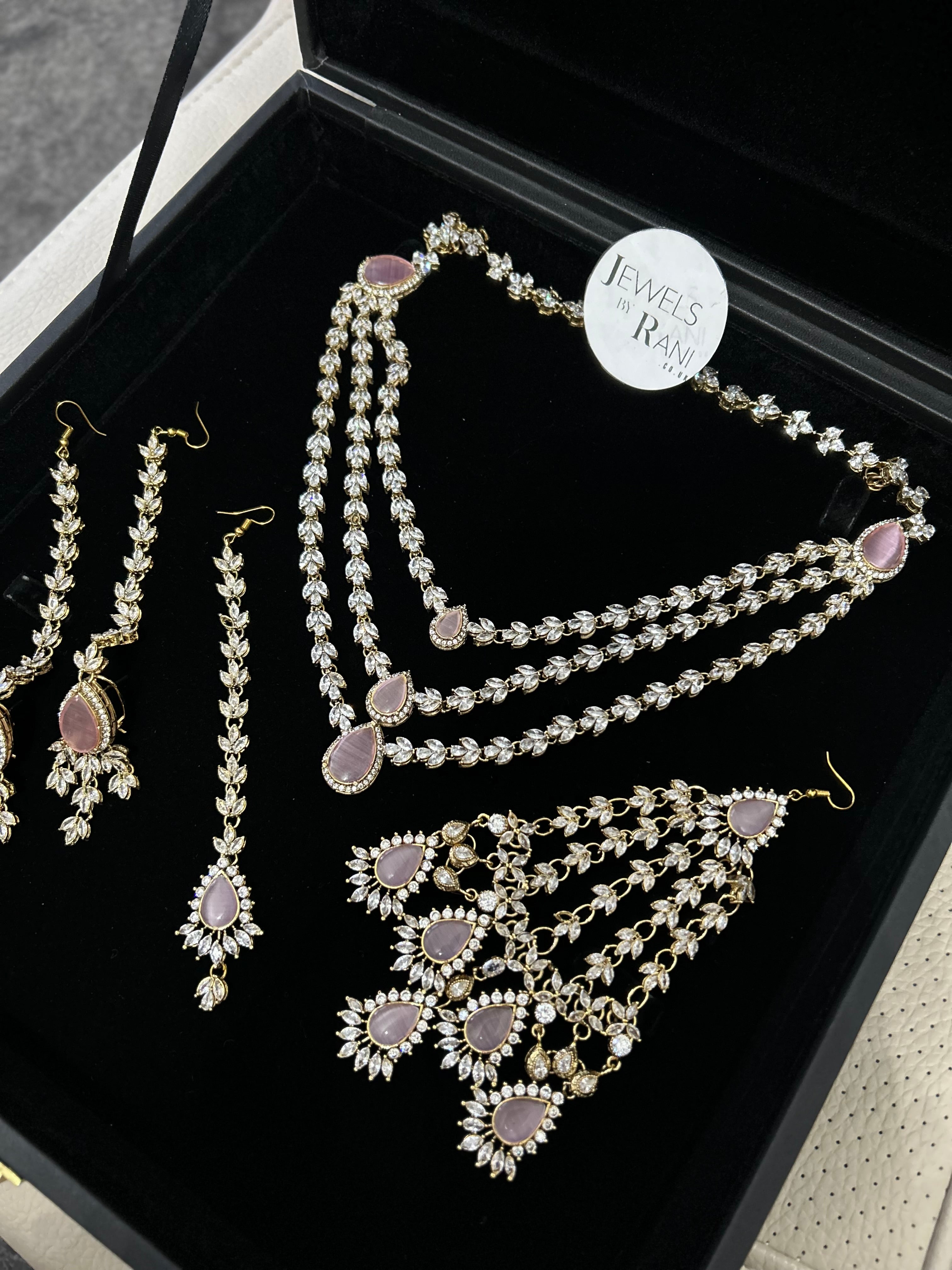 24crt Gold Plated - Beautiful Pink Statement Set