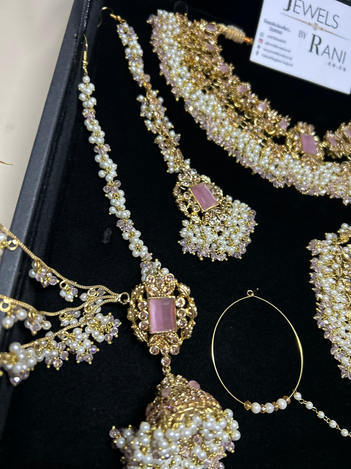 New Pink and White Choker or Necklace Set - Style 994