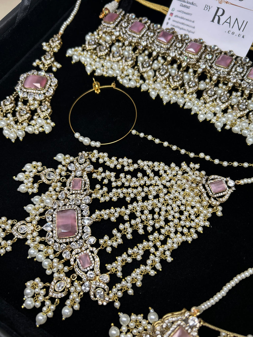 2026 Collection | Pink and White Choker Set + Saharas (Style 759)
