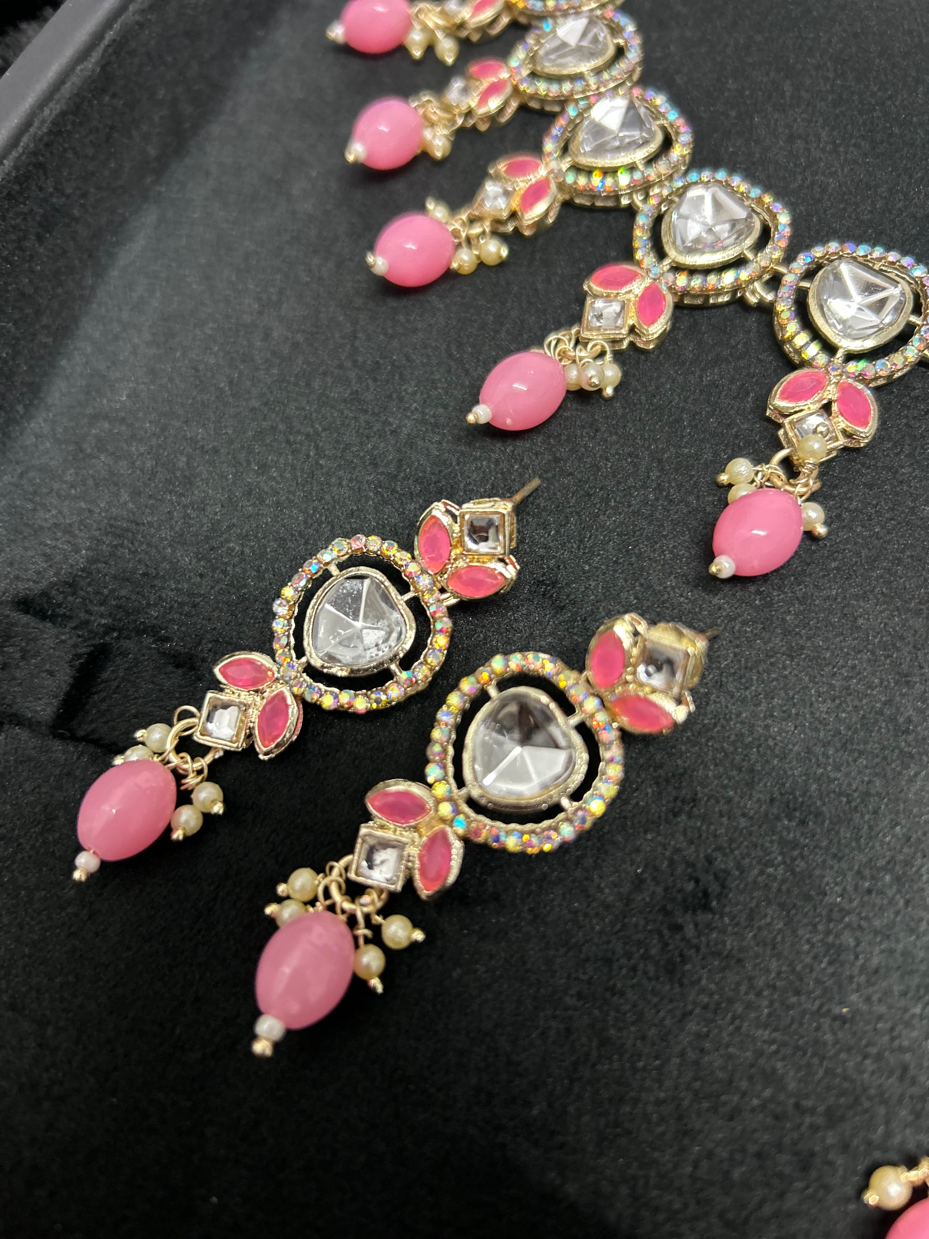 Baby Pink  Light Weight Necklace Set