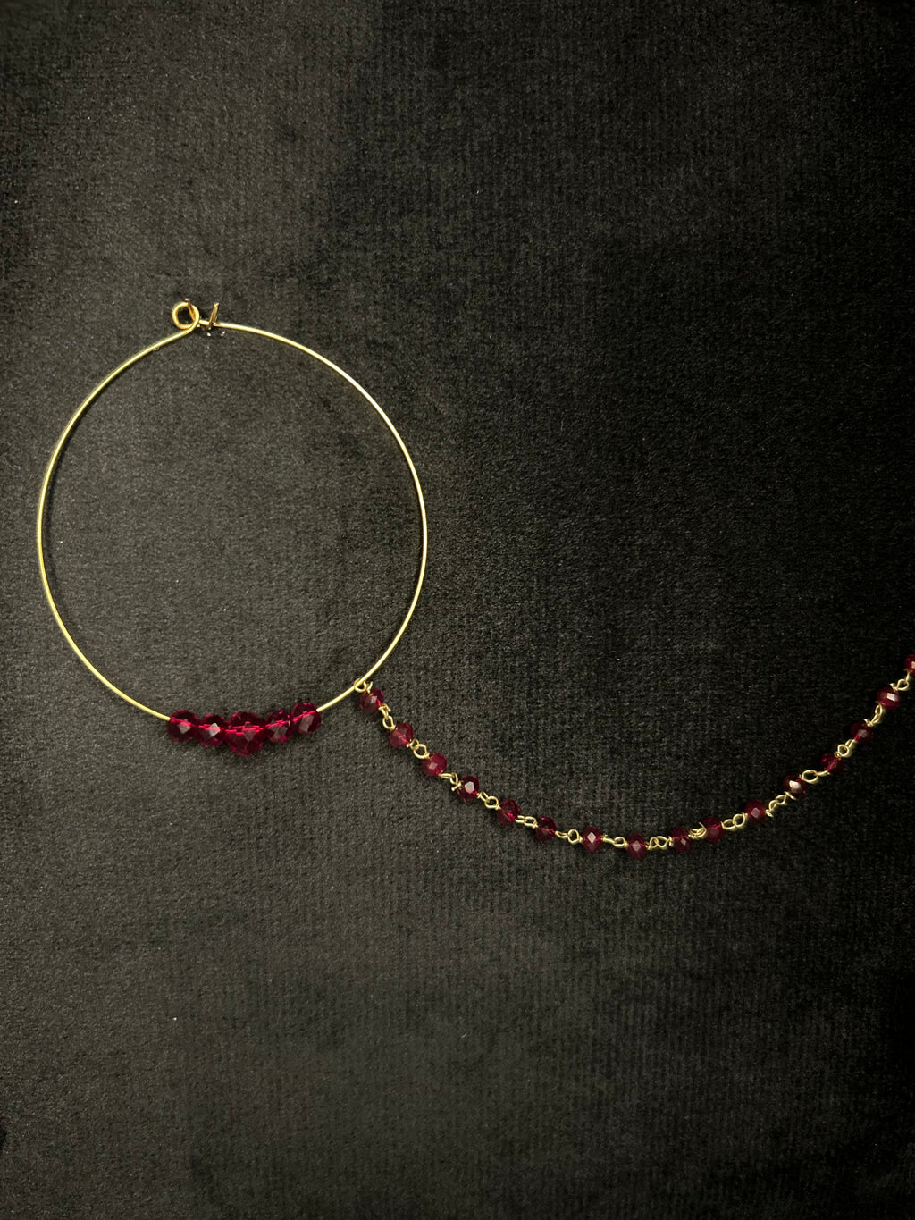 Maroon Bridal Nose Ring Nathli Nose Hoop Design 6