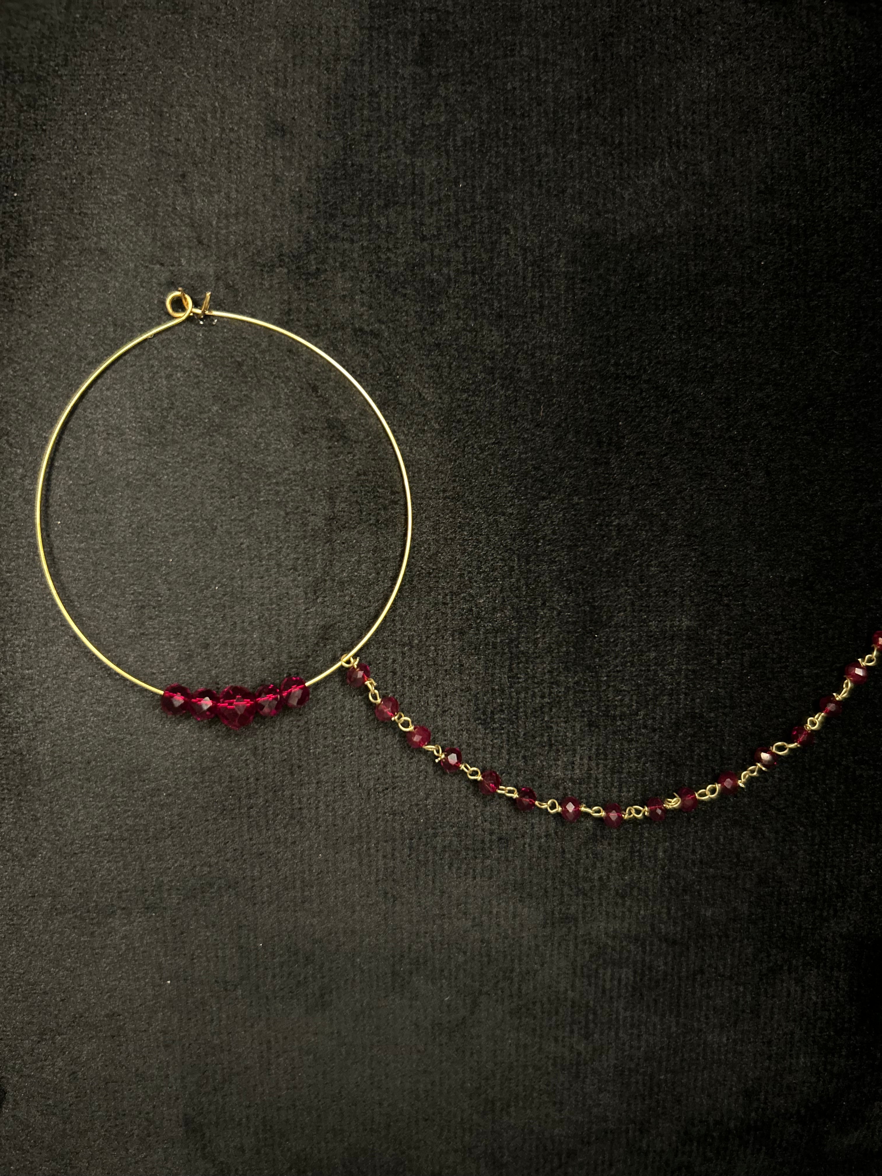 Maroon Bridal Nose Ring Nathli Nose Hoop Design 6
