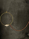 Maroon and White Bridal Nose Ring Nathli Nose Hoop | Design 24