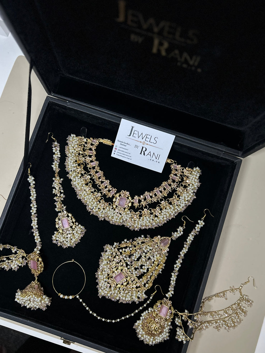 New Pink and White Choker or Necklace Set - Style 994