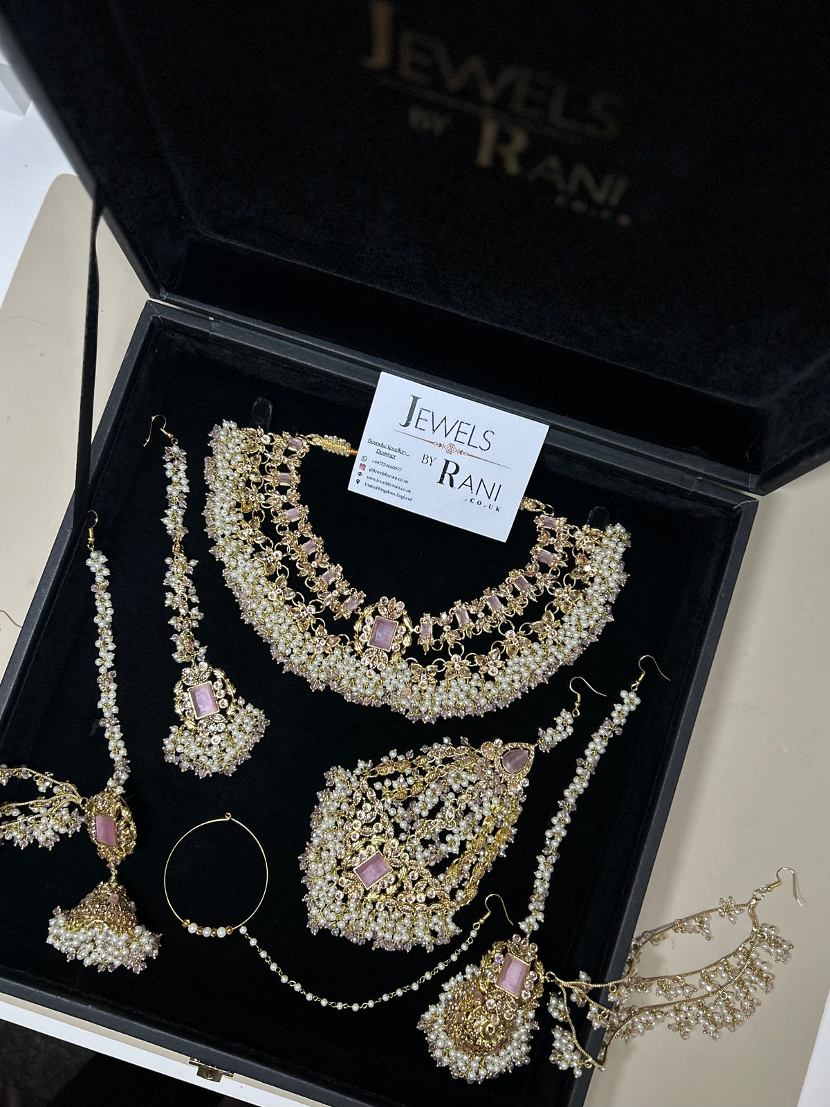 New Pink and White Choker or Necklace Set - Style 994