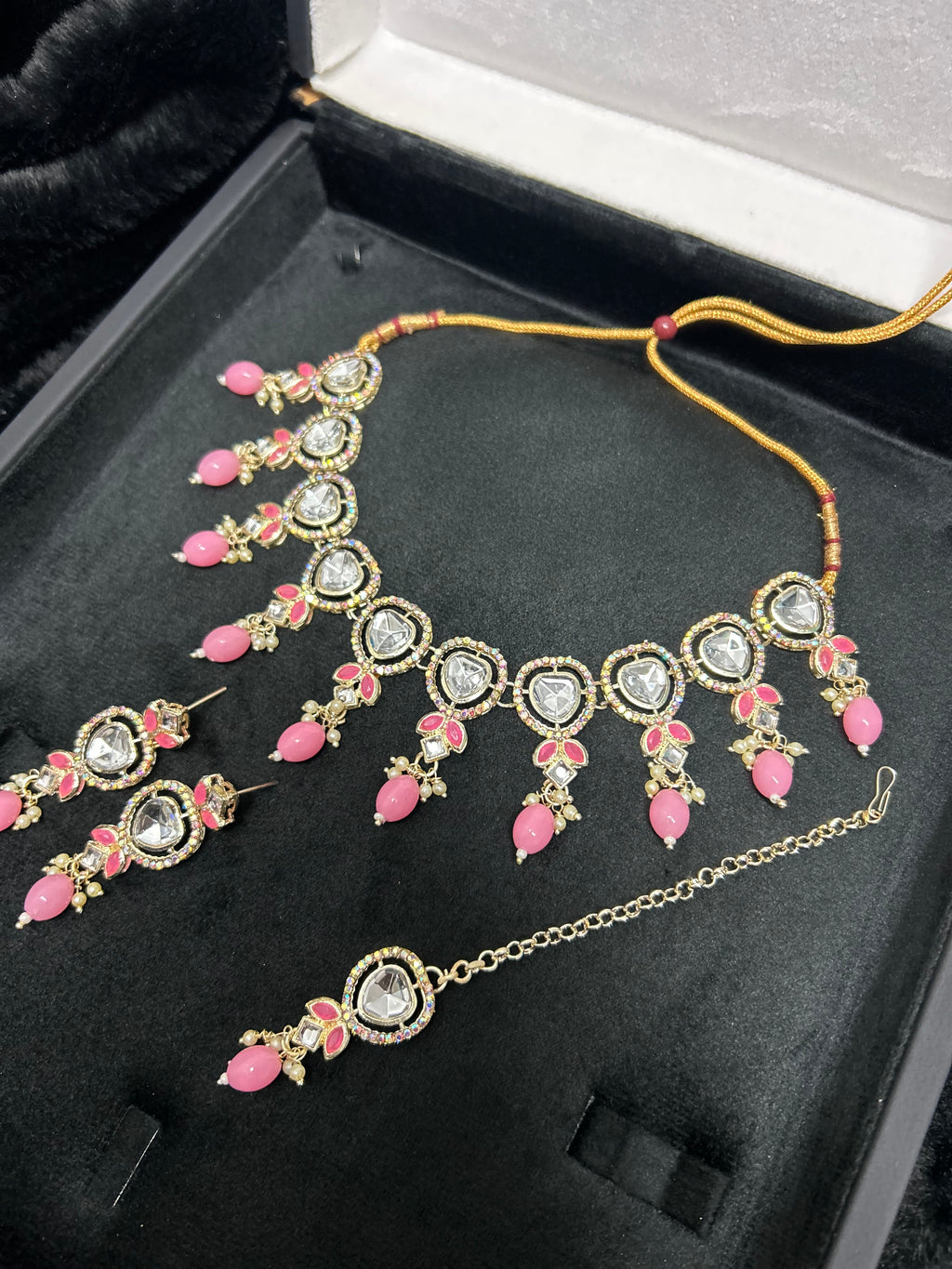 Baby Pink  Light Weight Necklace Set