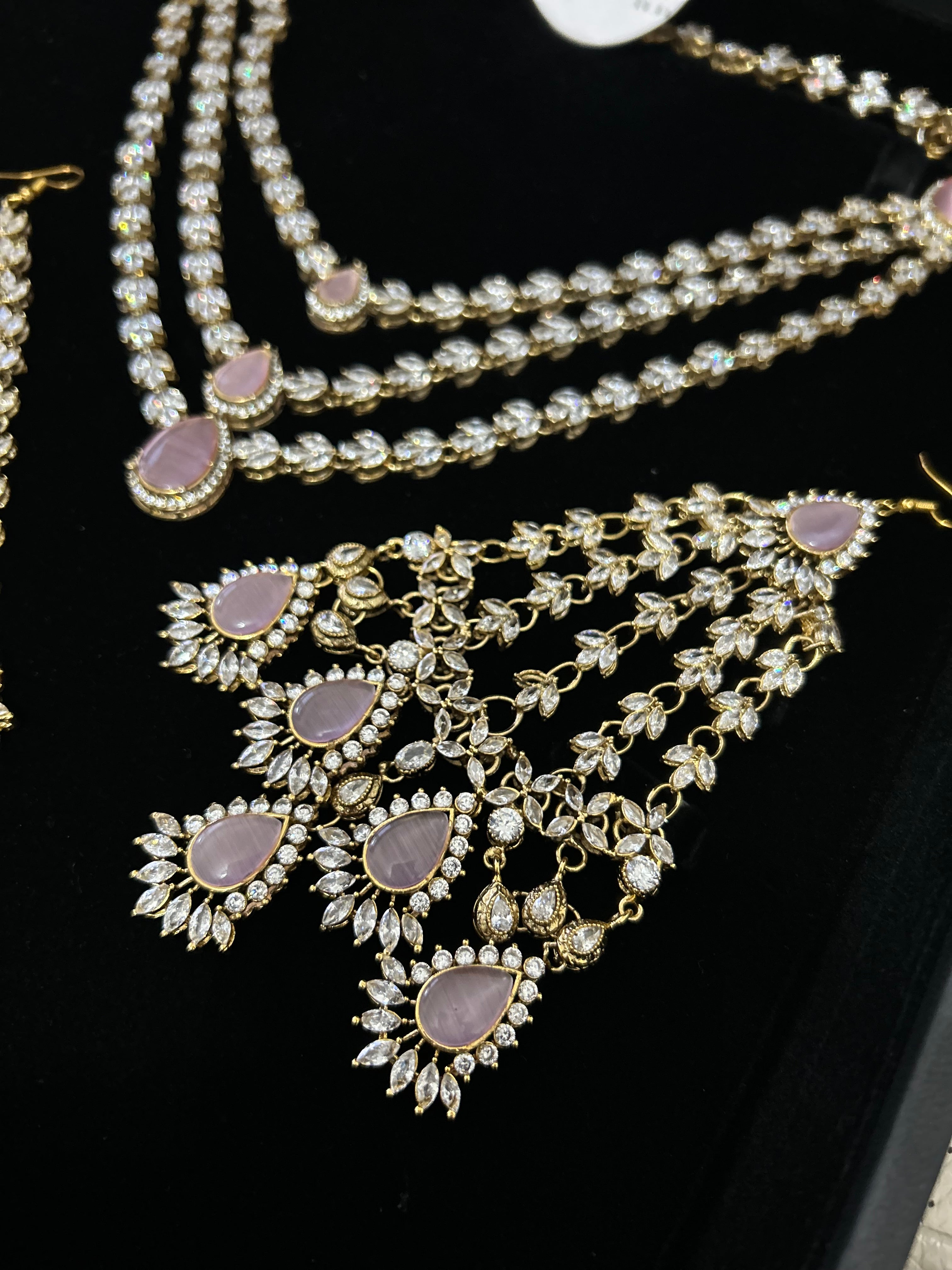 24crt Gold Plated - Beautiful Pink Statement Set