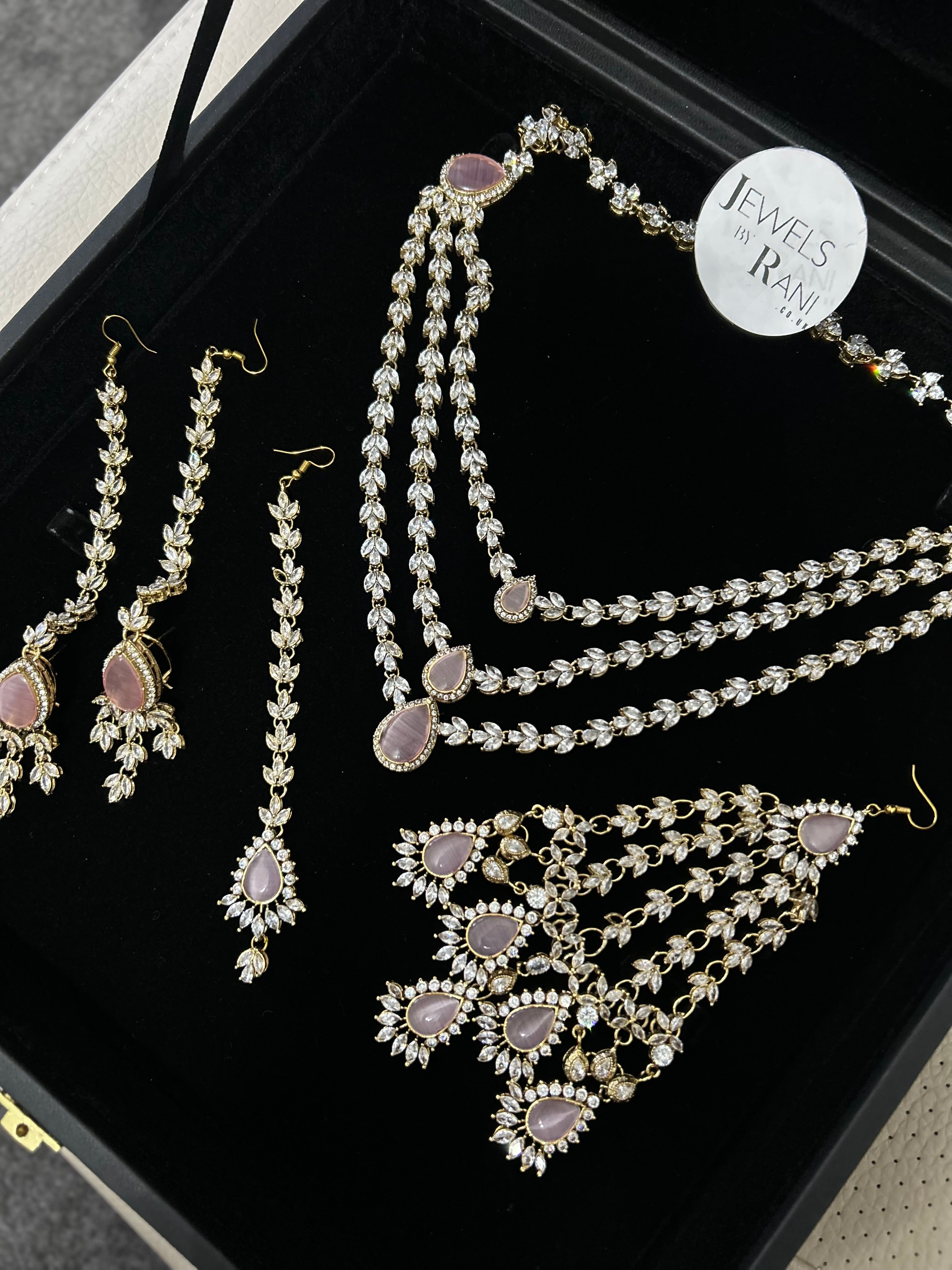 24crt Gold Plated - Beautiful Pink Statement Set