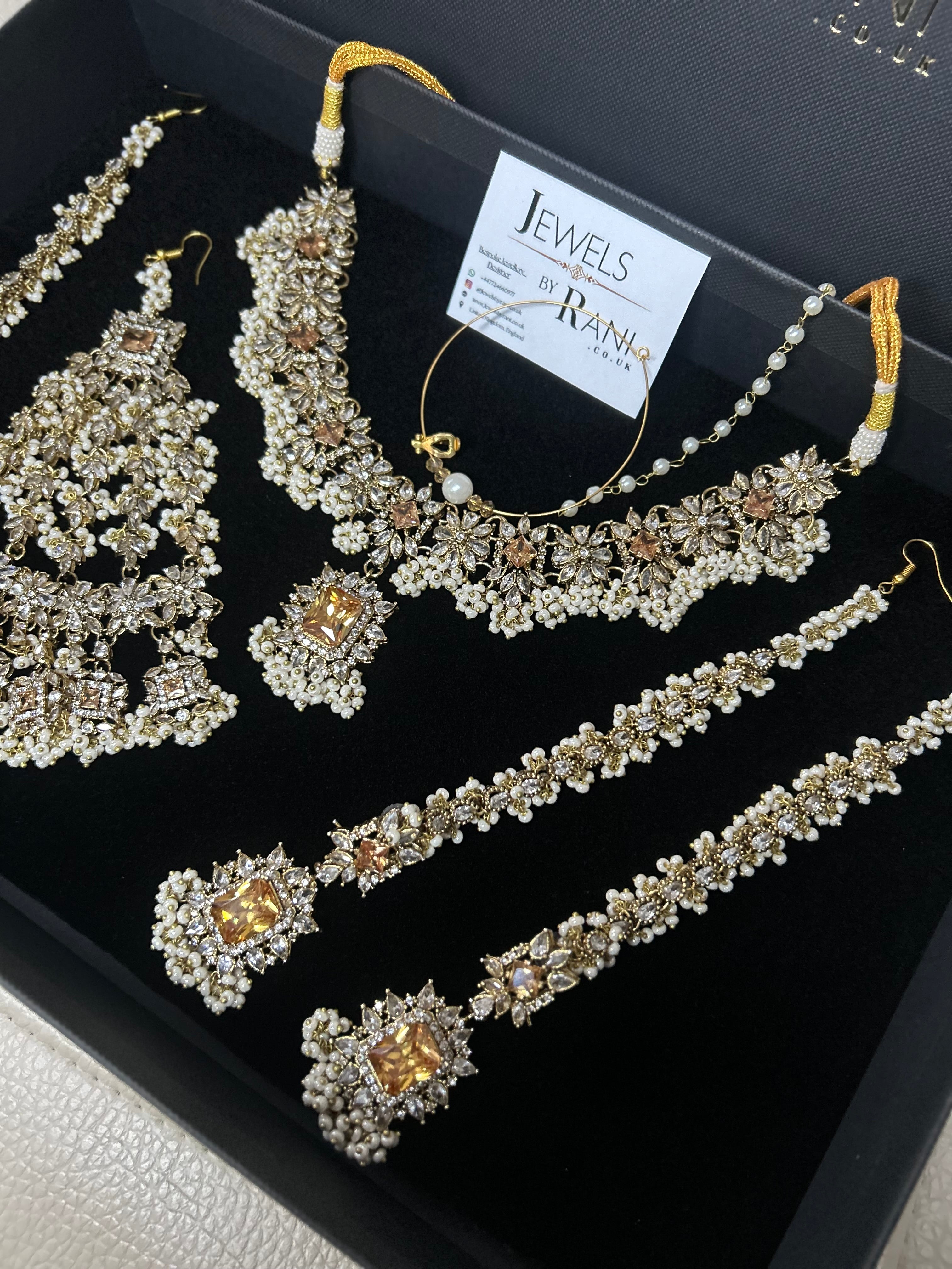 Stunning White and Gold Statement Set | Walima Set