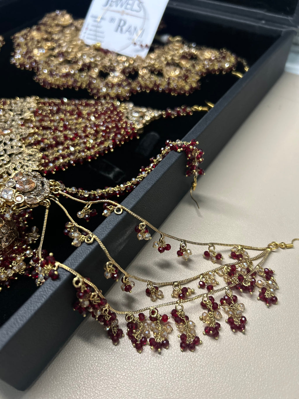 Style 3 - New Maroon and Gold Bridal Jewellery Set
